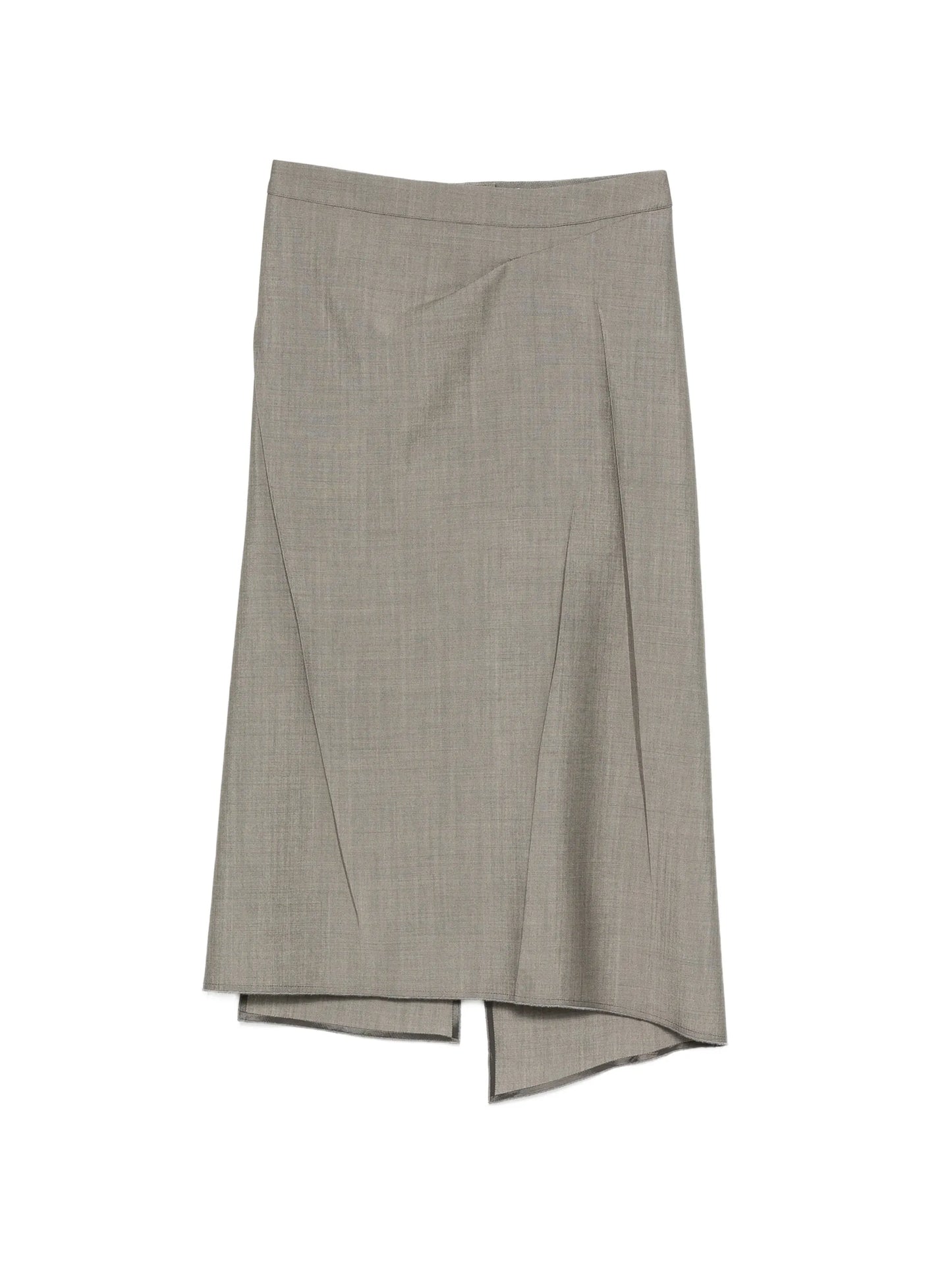pressed tailored wool midi skirt