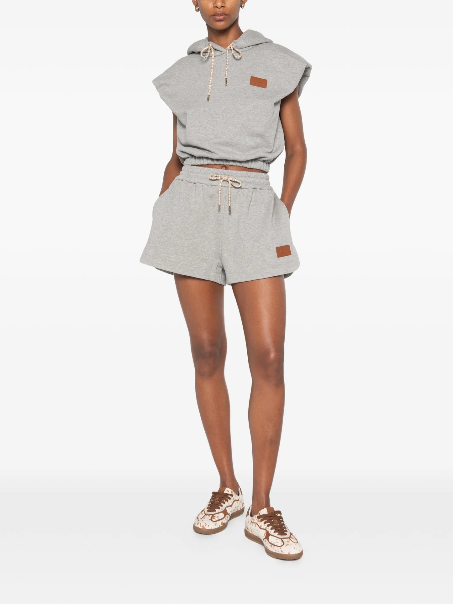 logo-patch sleeveless hoodie