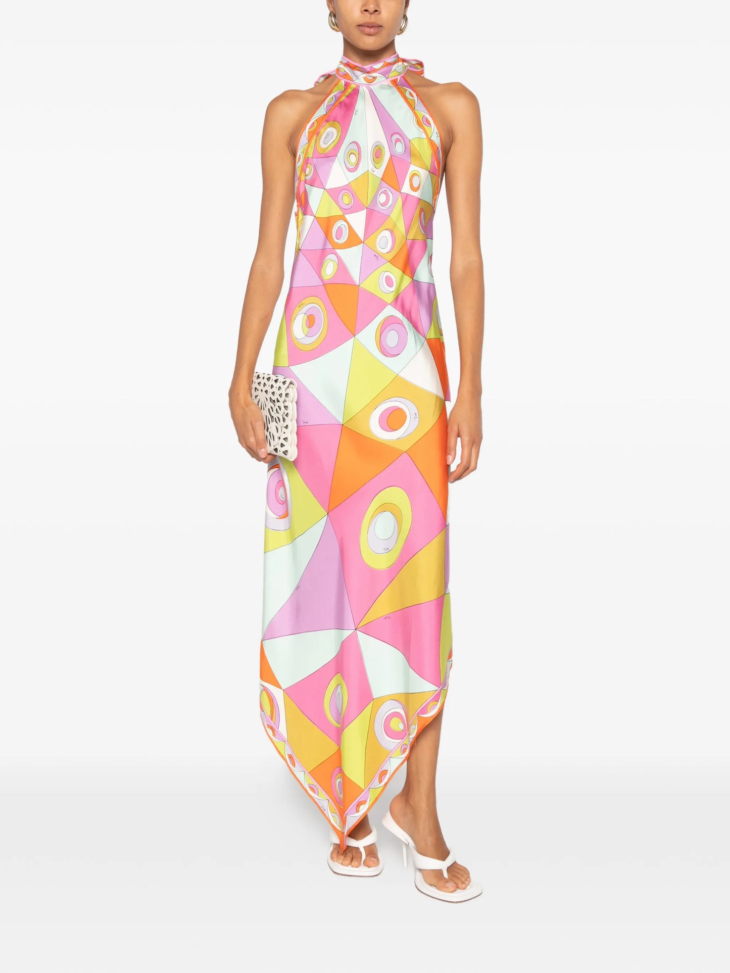 geometric-print midi dress