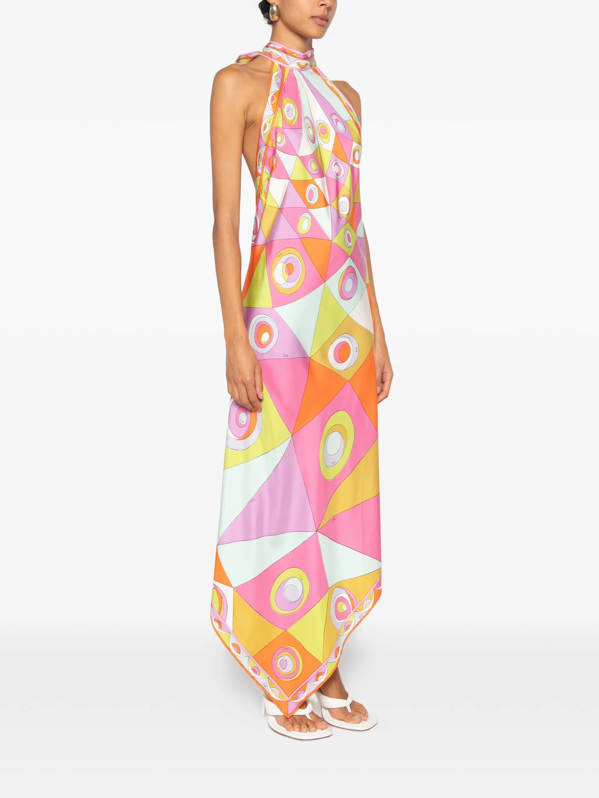 geometric-print midi dress