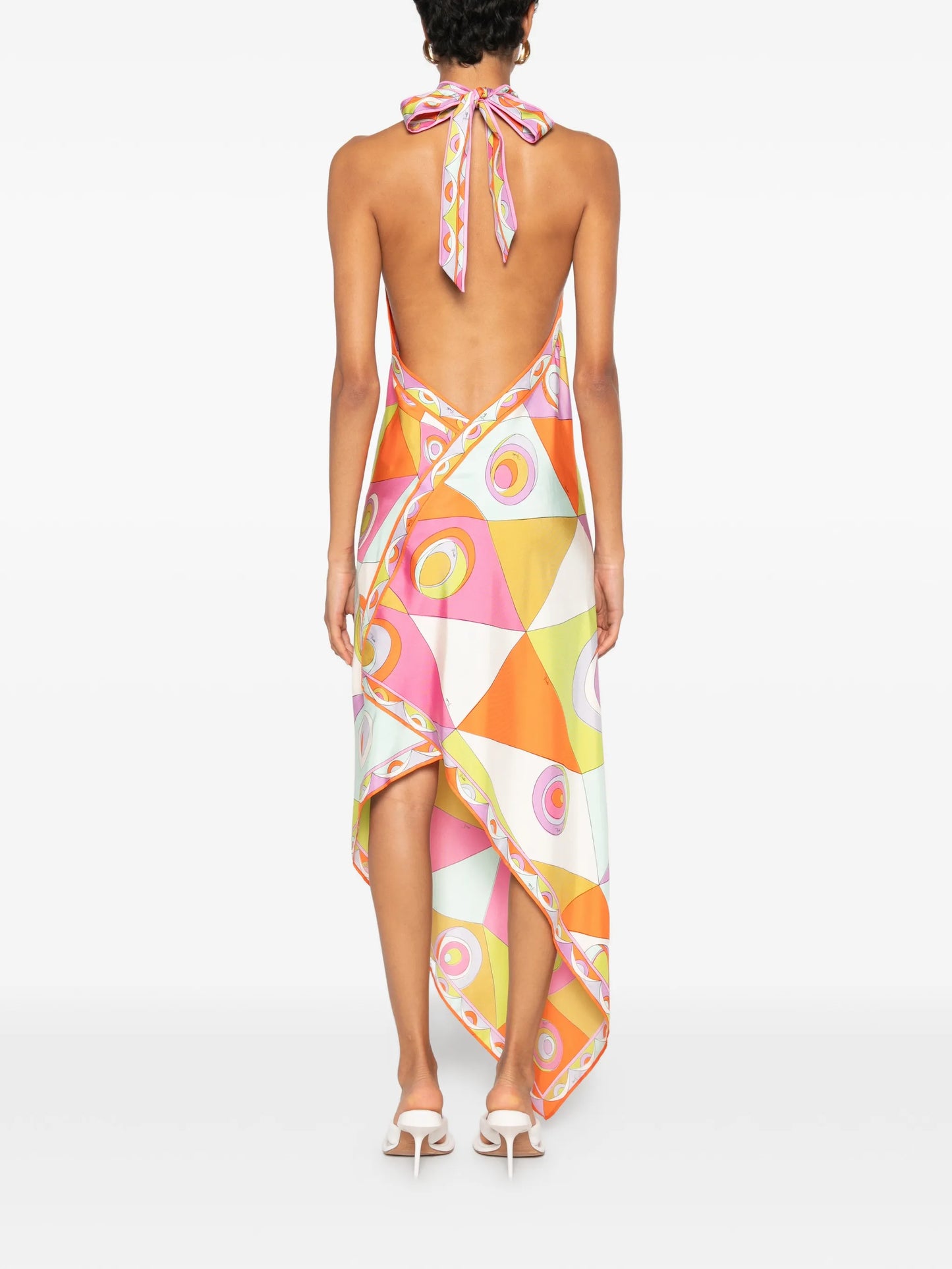 geometric-print midi dress
