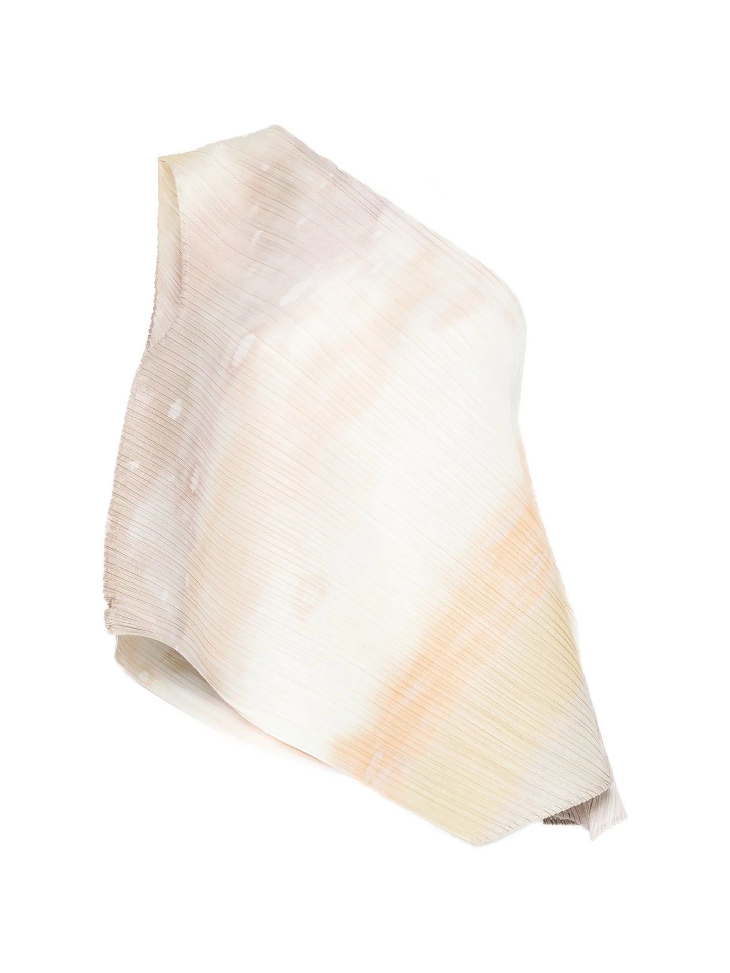 one-shoulder pleated top