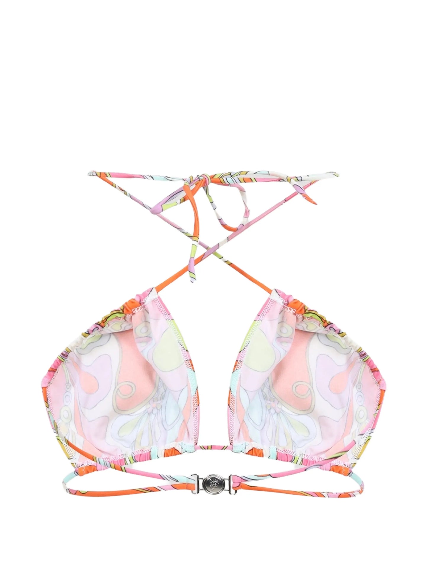 abstract-print halterneck bikini top
