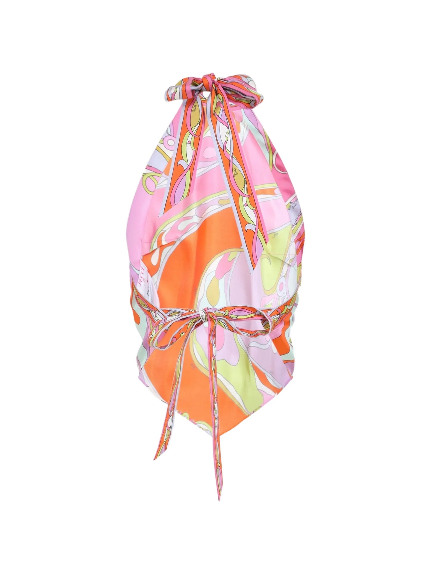 abstract-print silk top