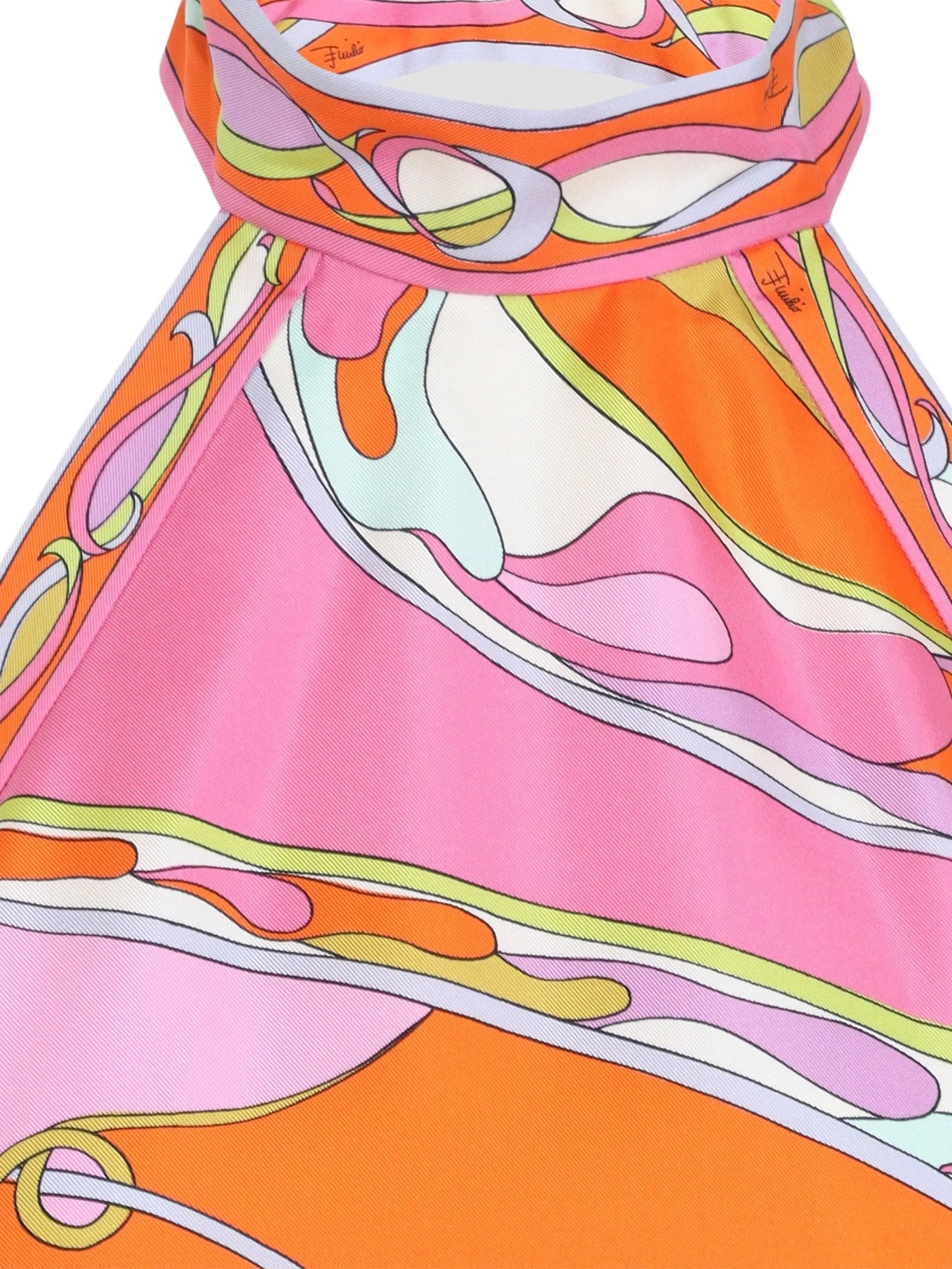 abstract-print silk top