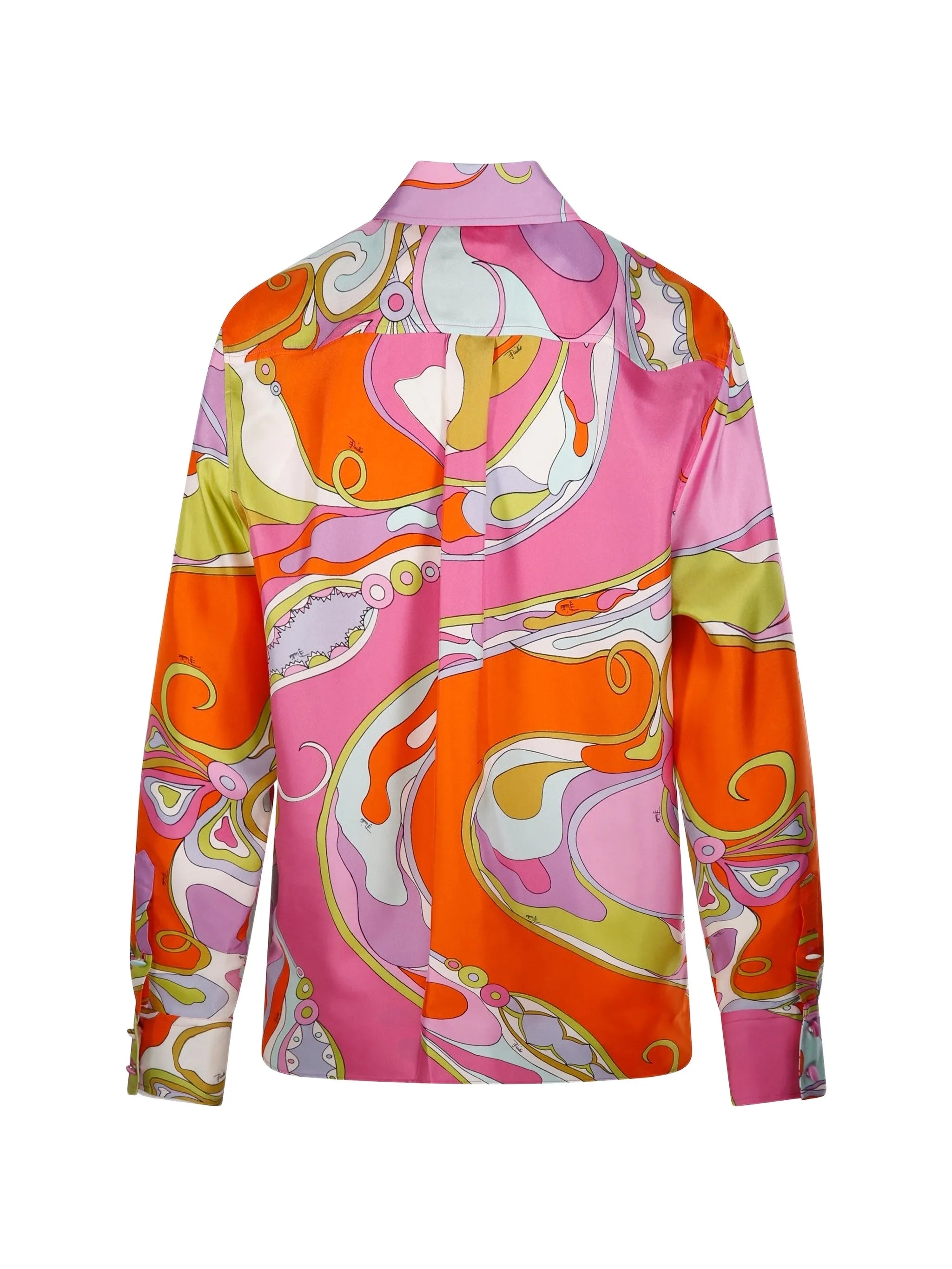 abstract-print silk shirt