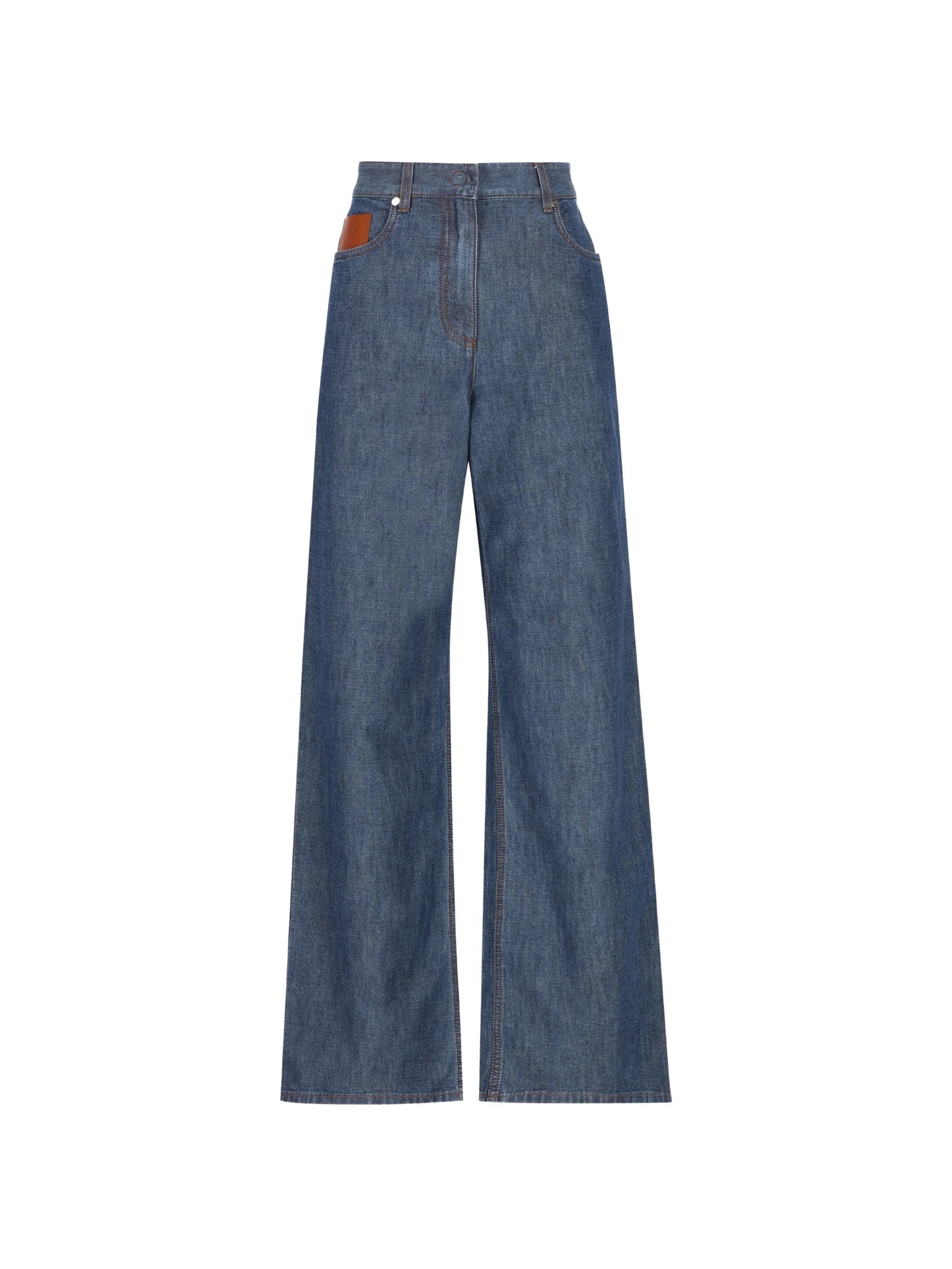 logo-patch wide-leg trousers