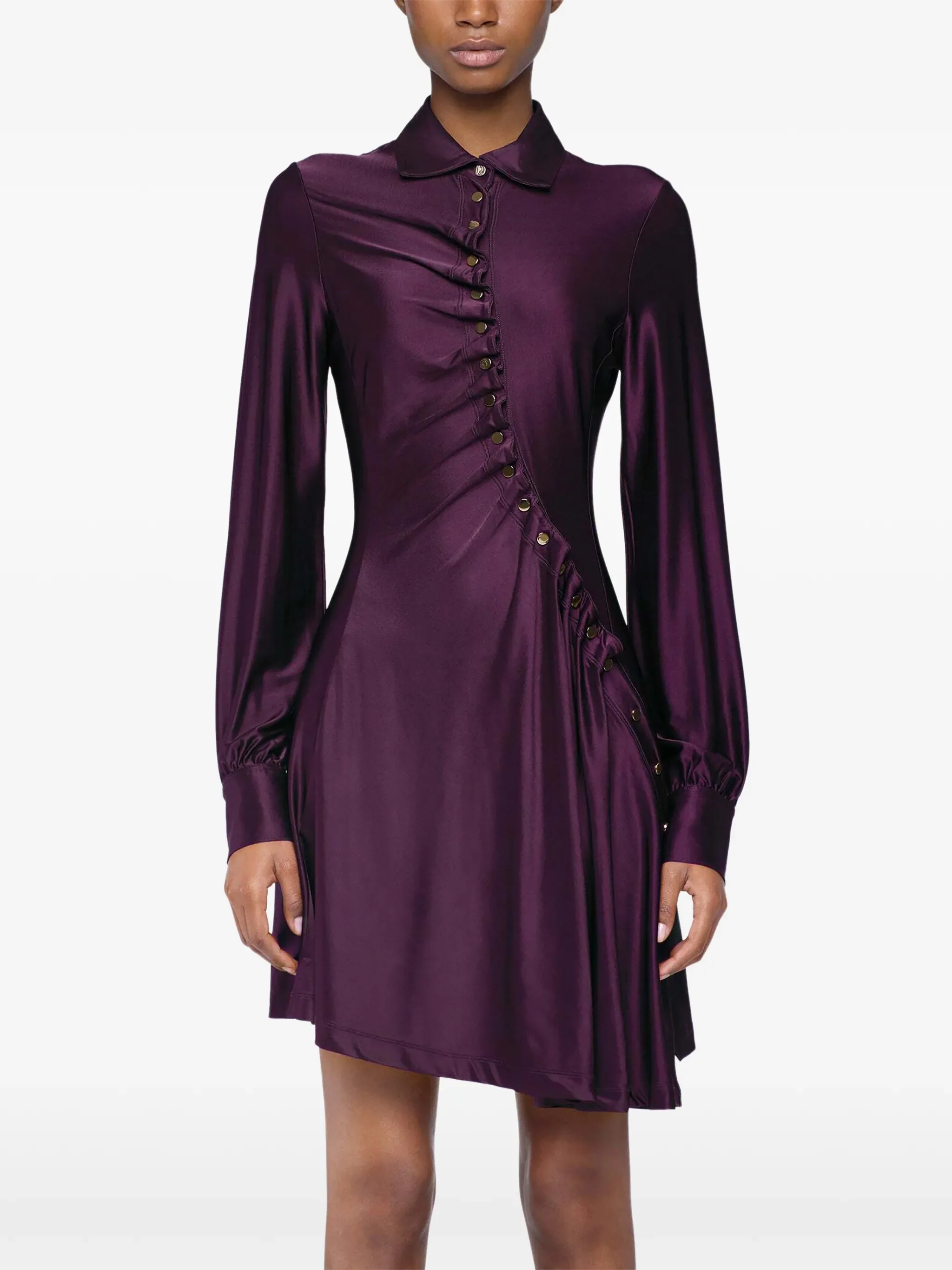 draped mini dress in jersey
