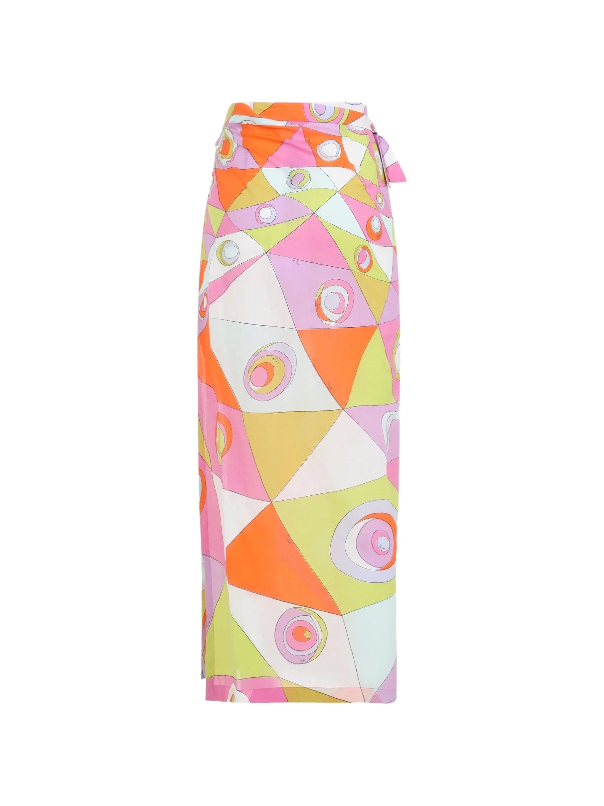 geometric-print wrap maxi skirt