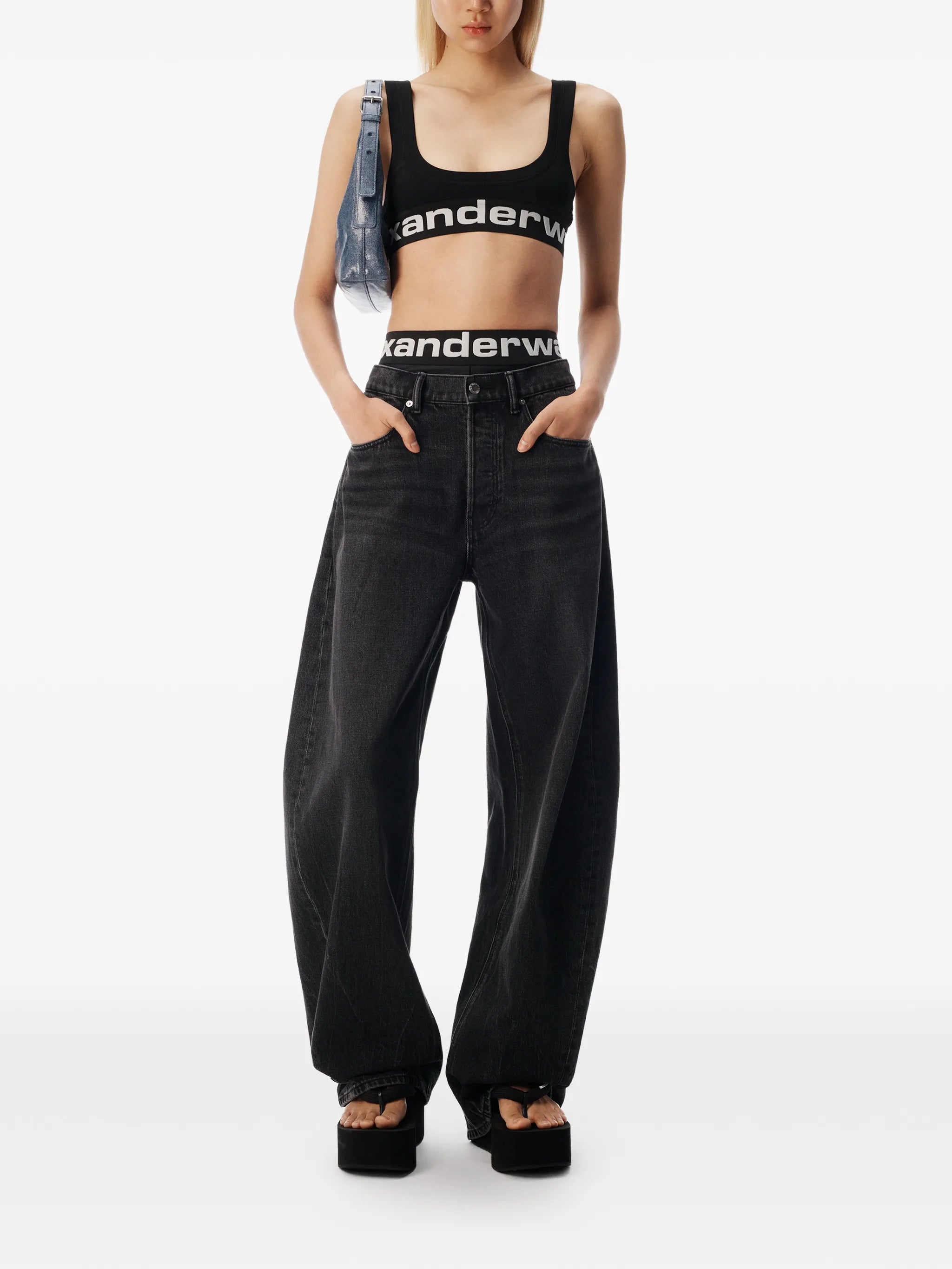 logo-waistband loose-fit jeans