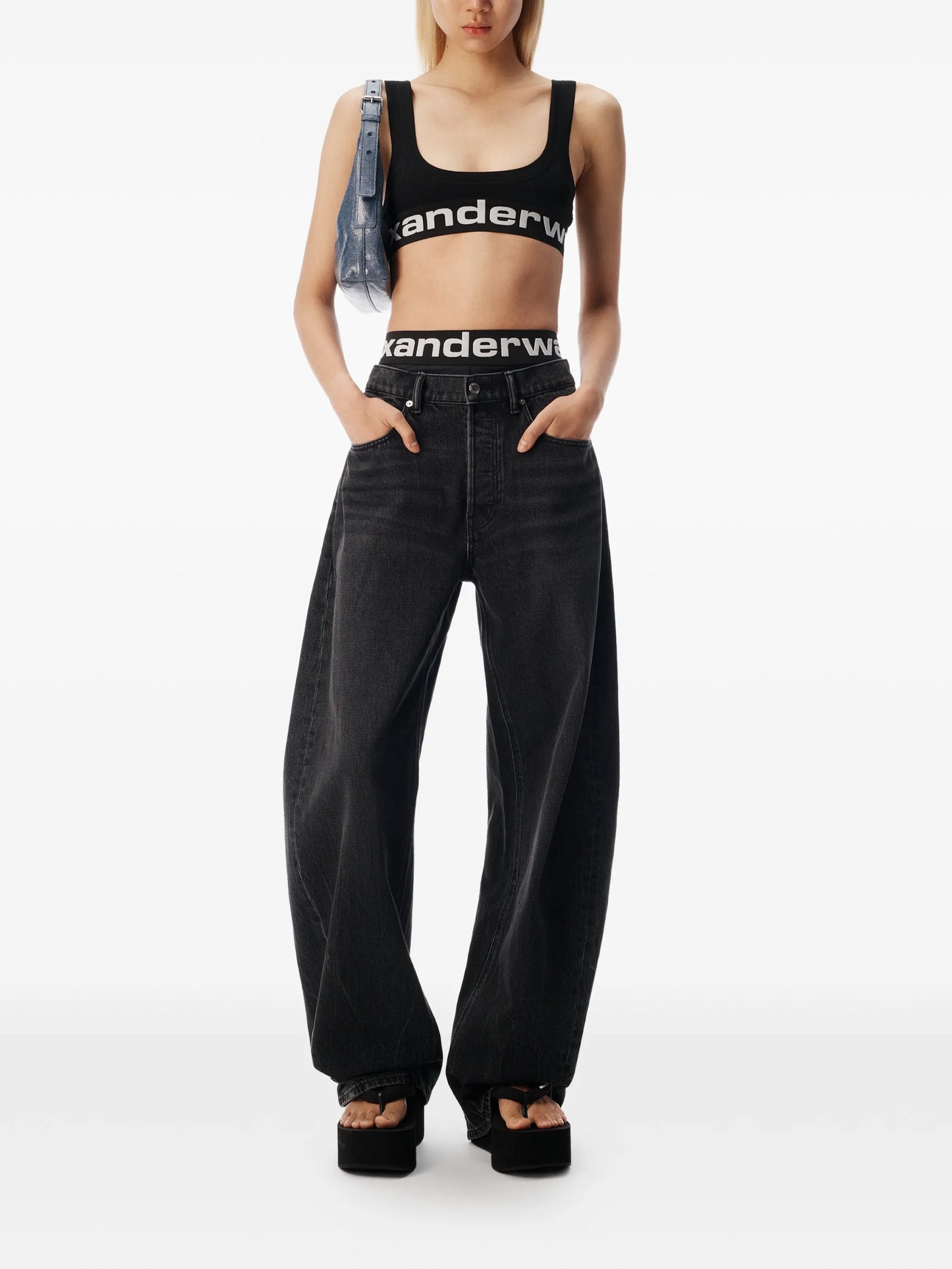 logo-waistband loose-fit jeans