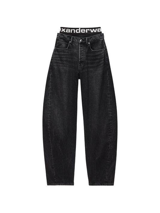 logo-waistband loose-fit jeans