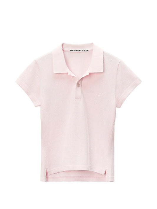 crystal-embellished slim-fit polo shirt