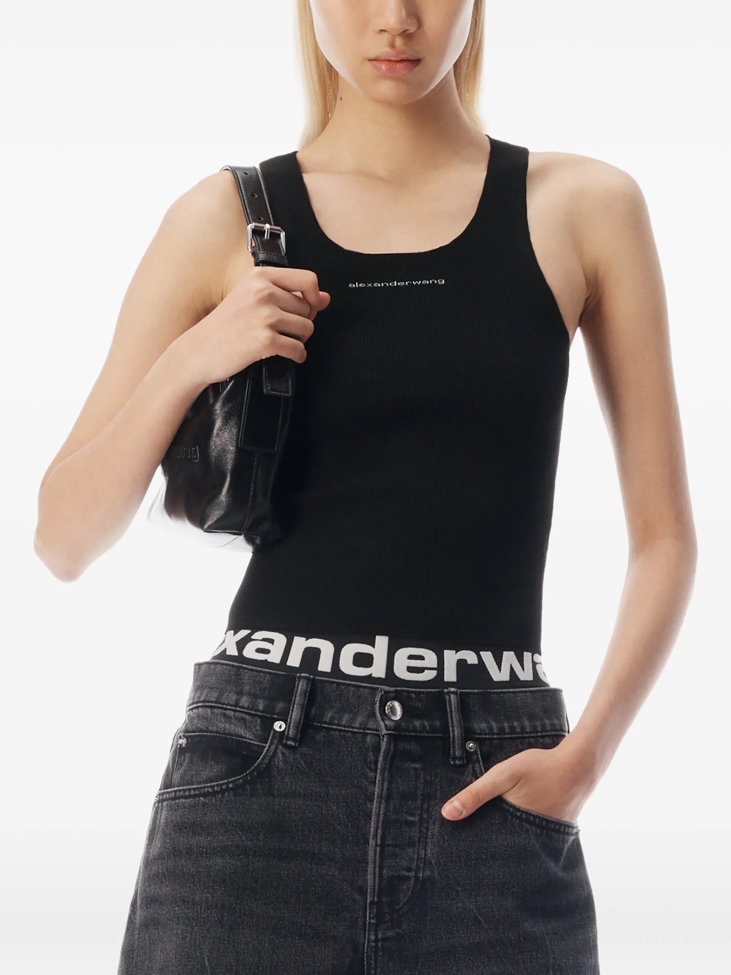 logo-waistband frayed mini shorts