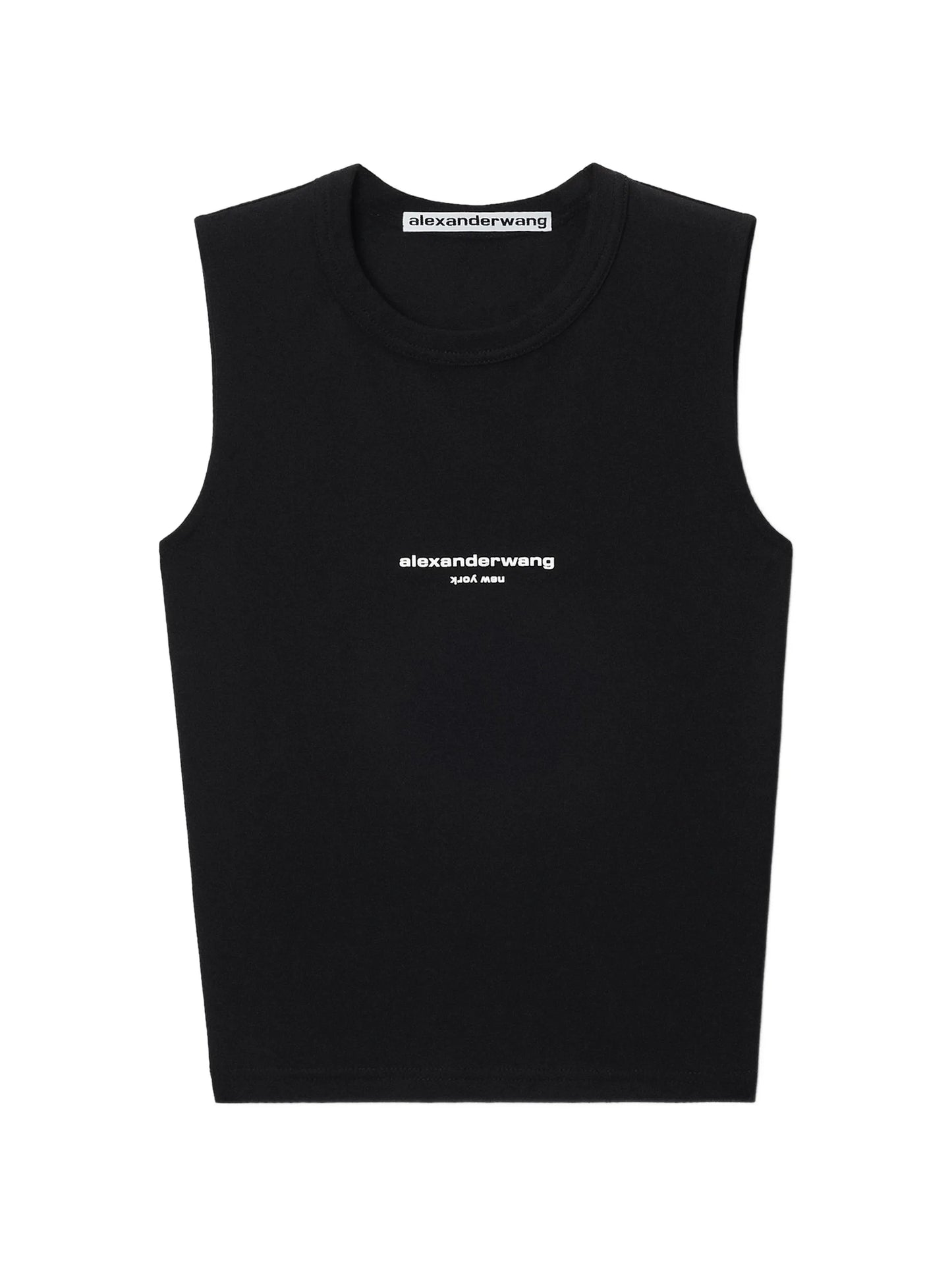 logo-print fitted tank top