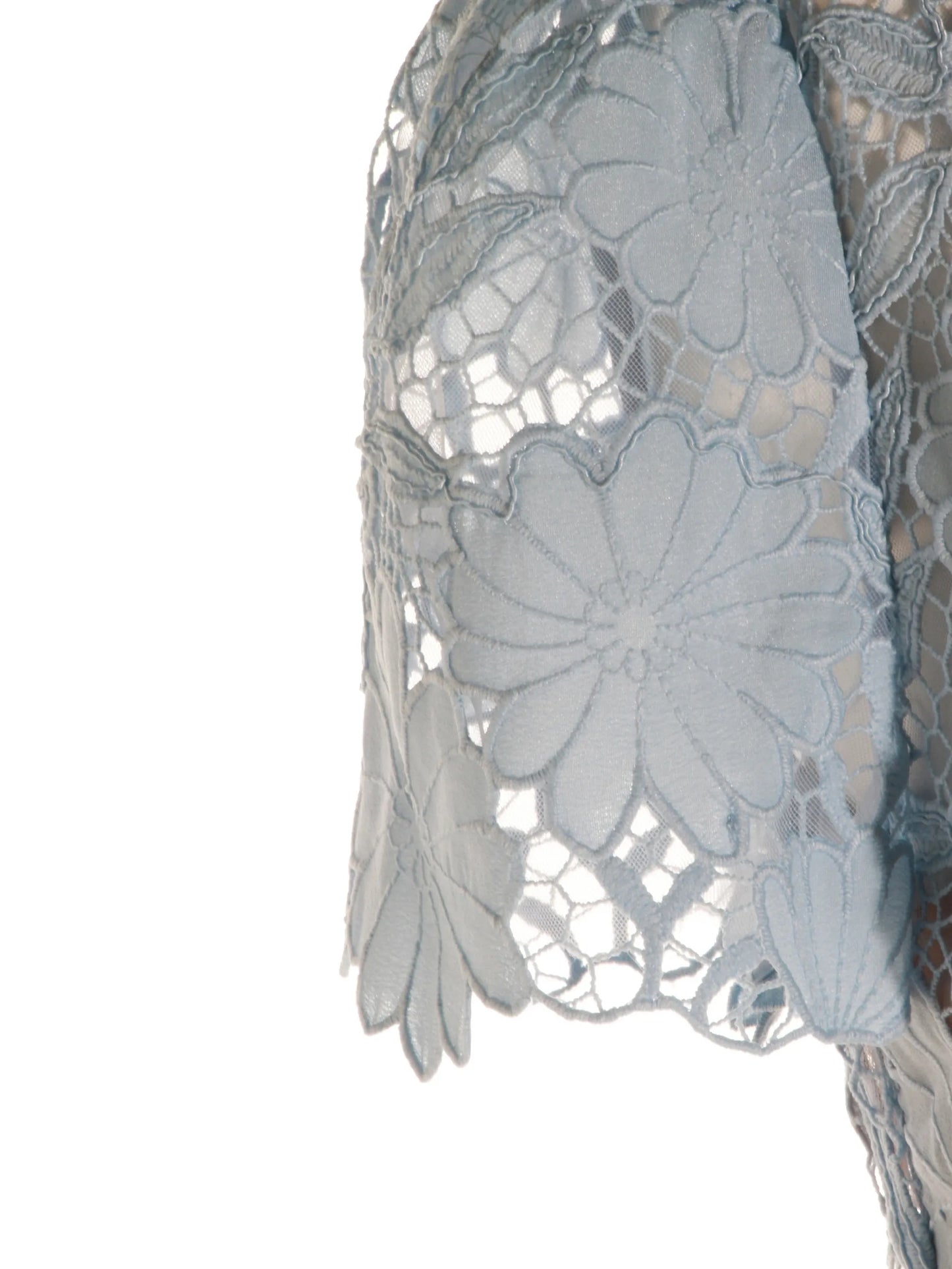belted floral-lace midi dress