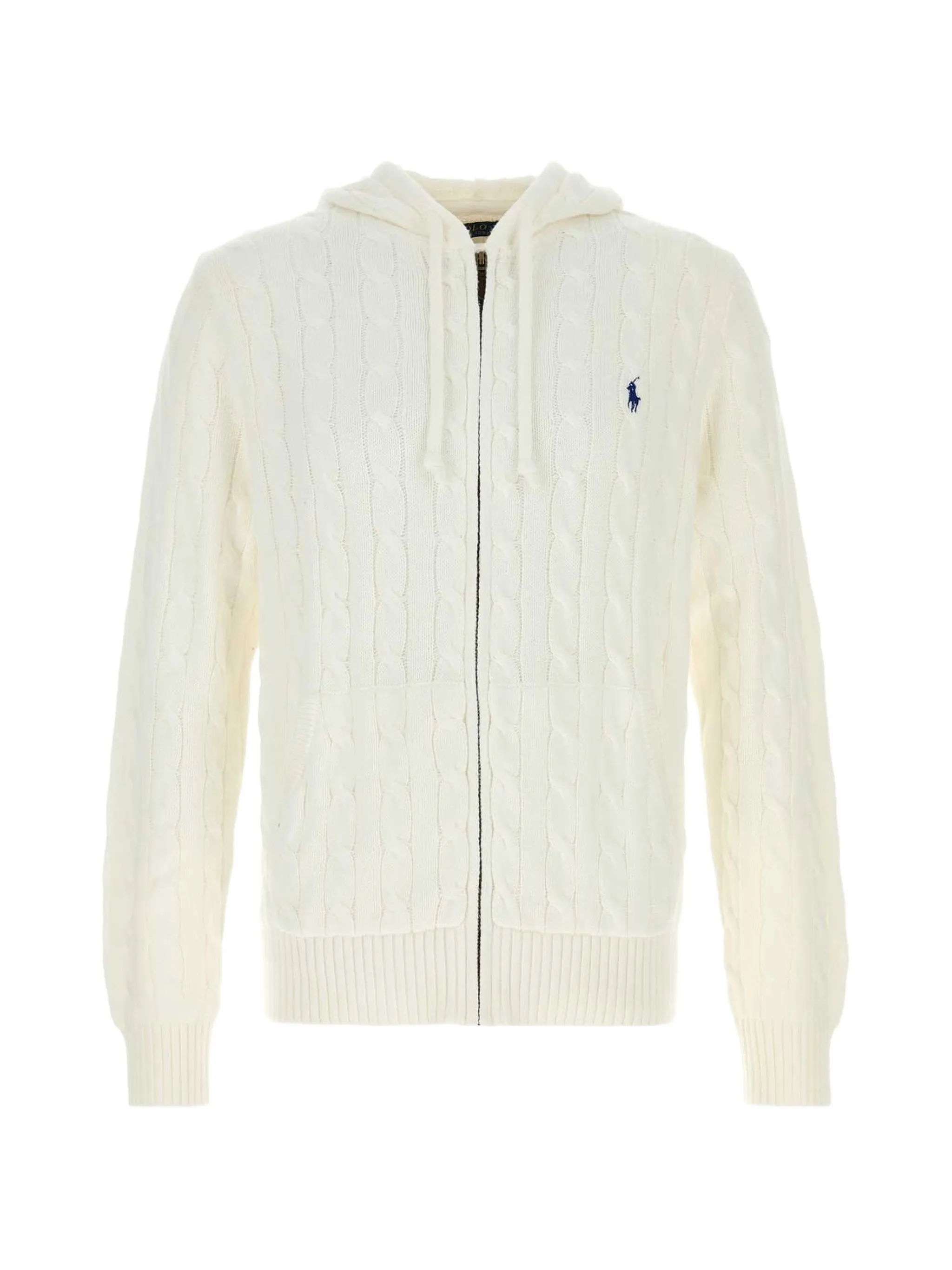 cable-knit  hooded jumper