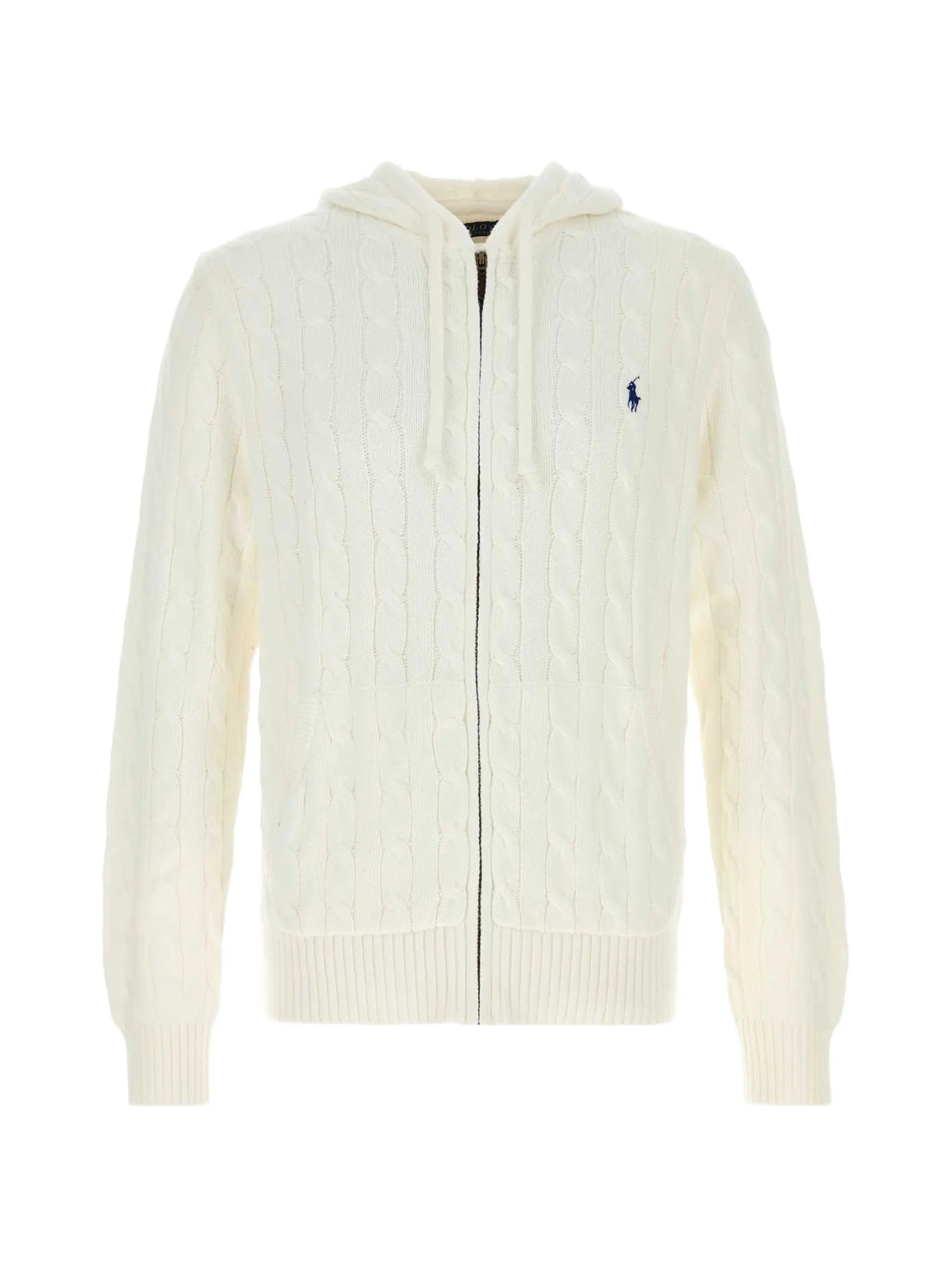 cable-knit  hooded jumper