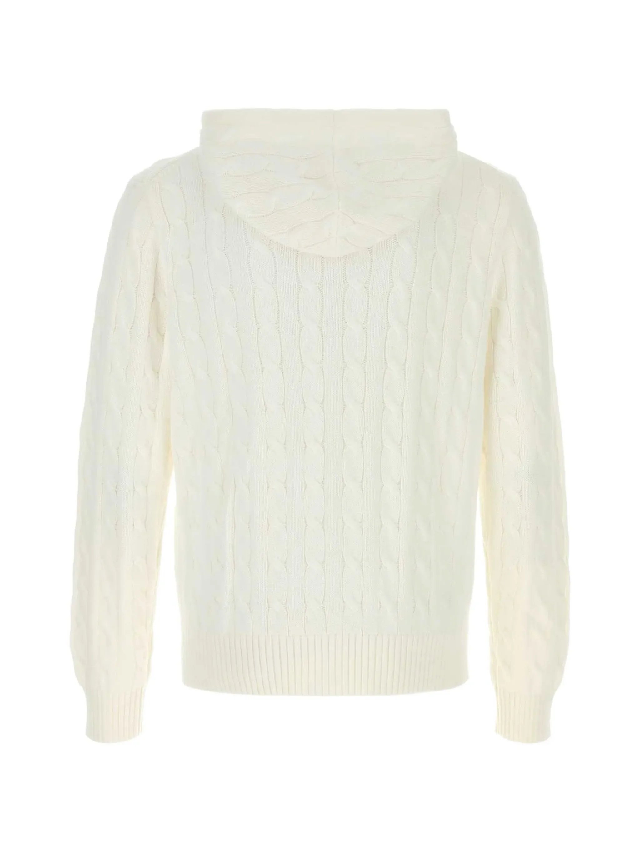cable-knit  hooded jumper