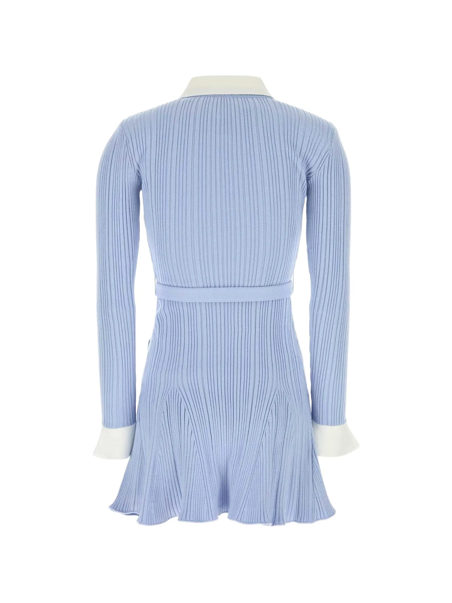 belted ribbed-knit dress