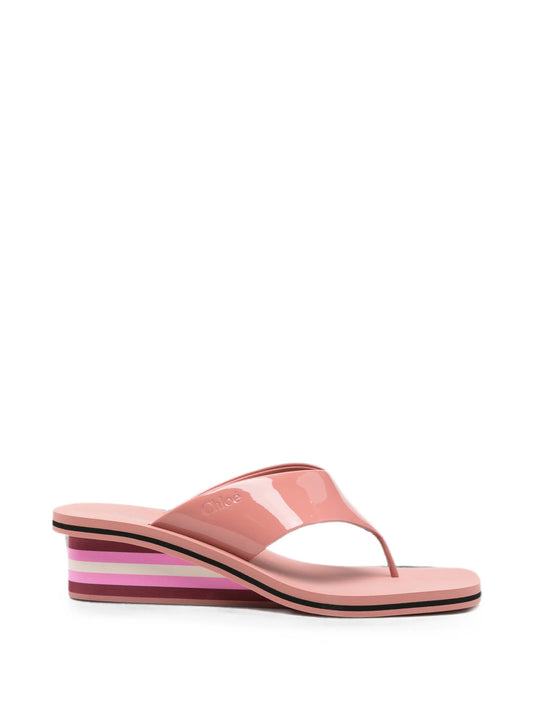 Swimming Cool striped wedge sandals