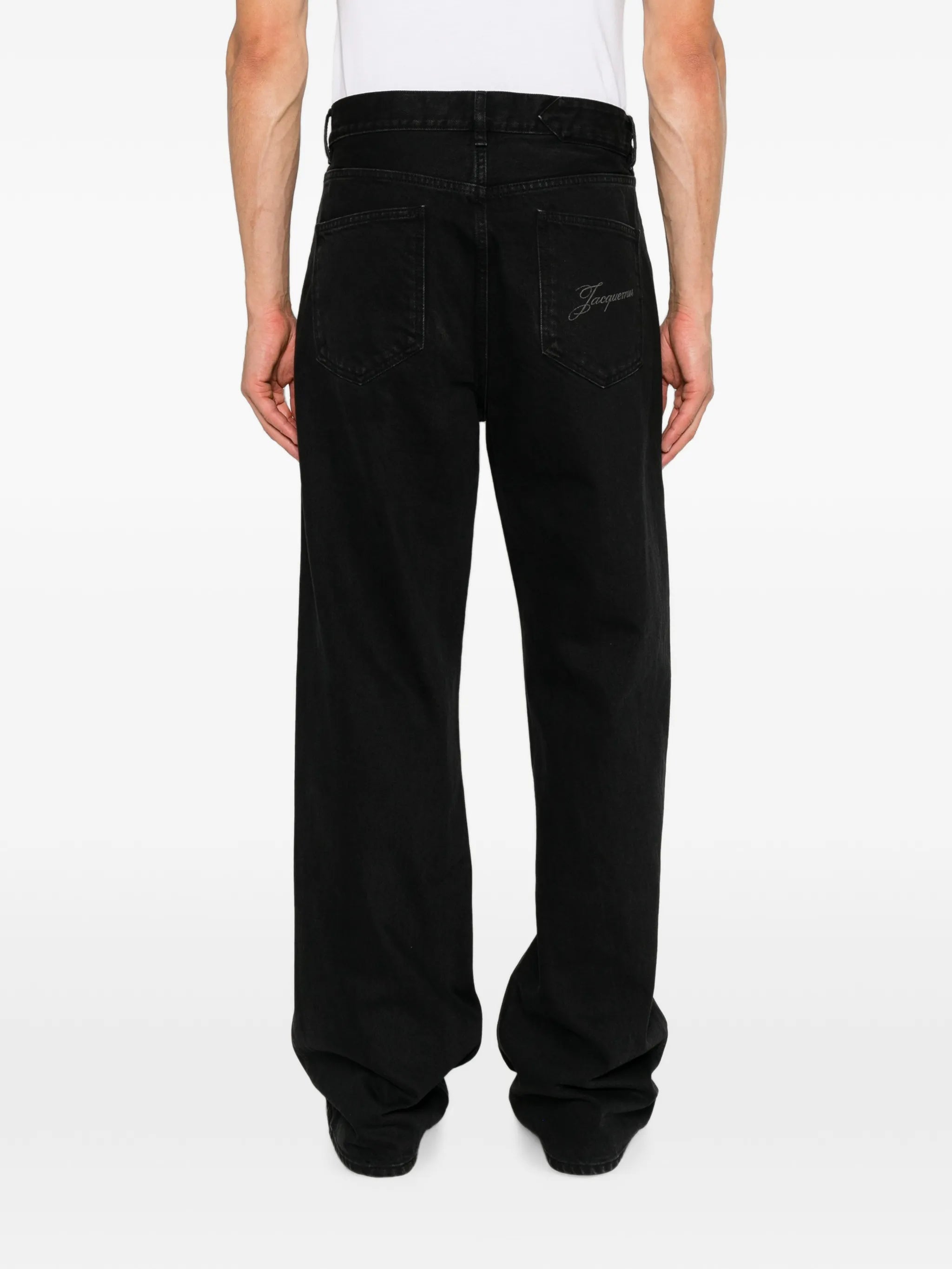 logo-embroidered straight-leg jeans