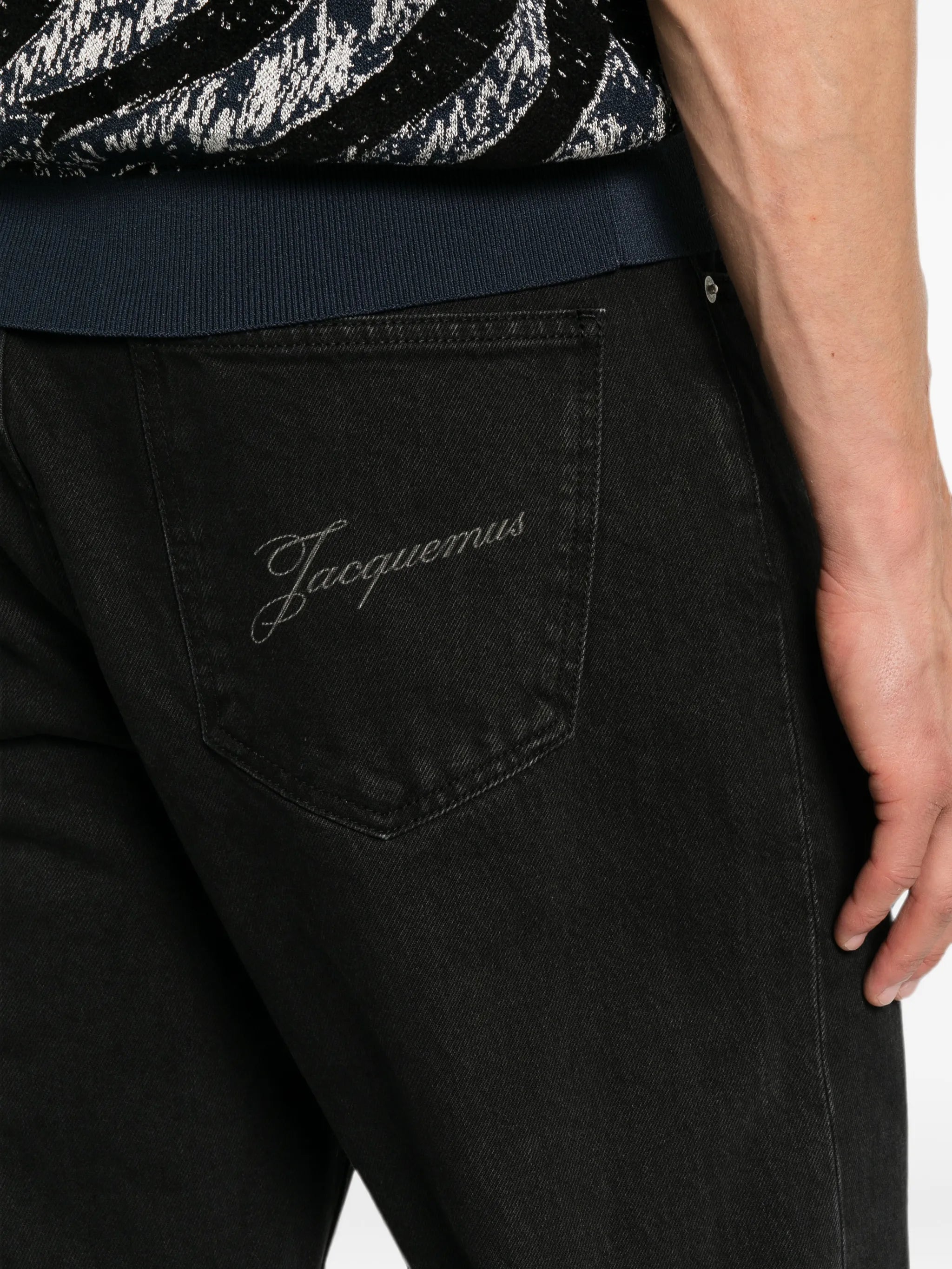 logo-embroidered straight-leg jeans