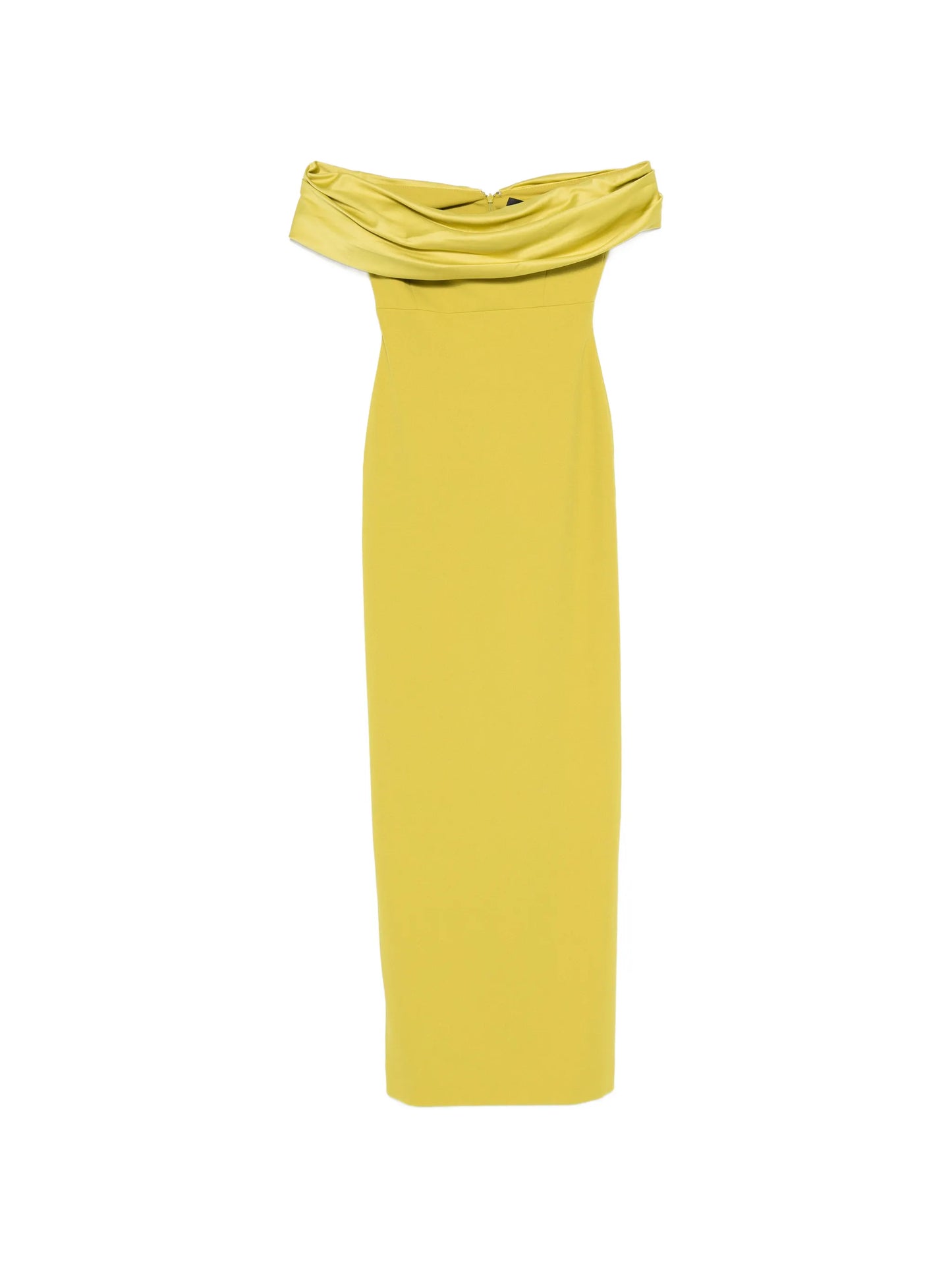 off-shoulder draped maxi dress