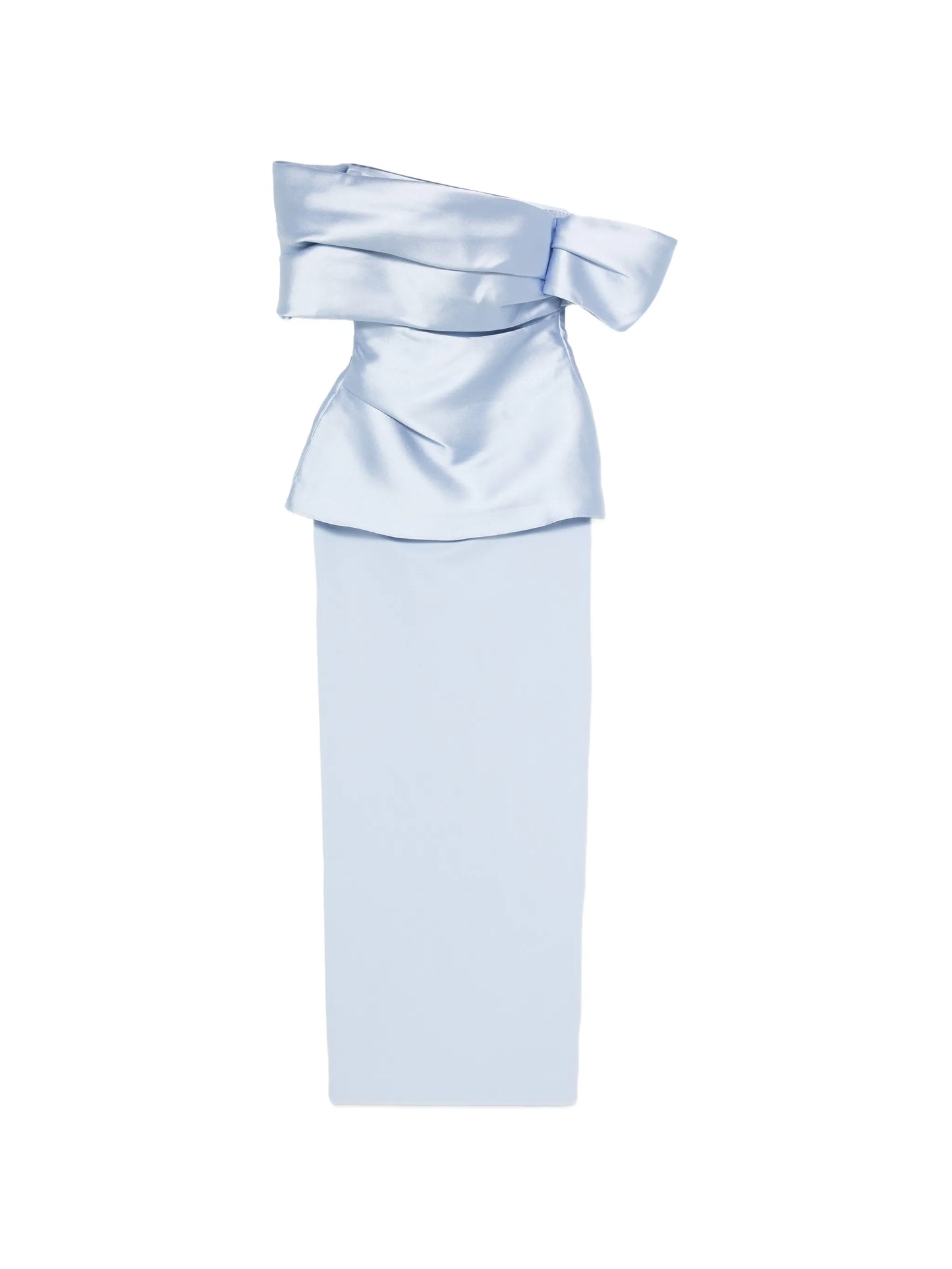off-shoulder peplum-detail maxi dress