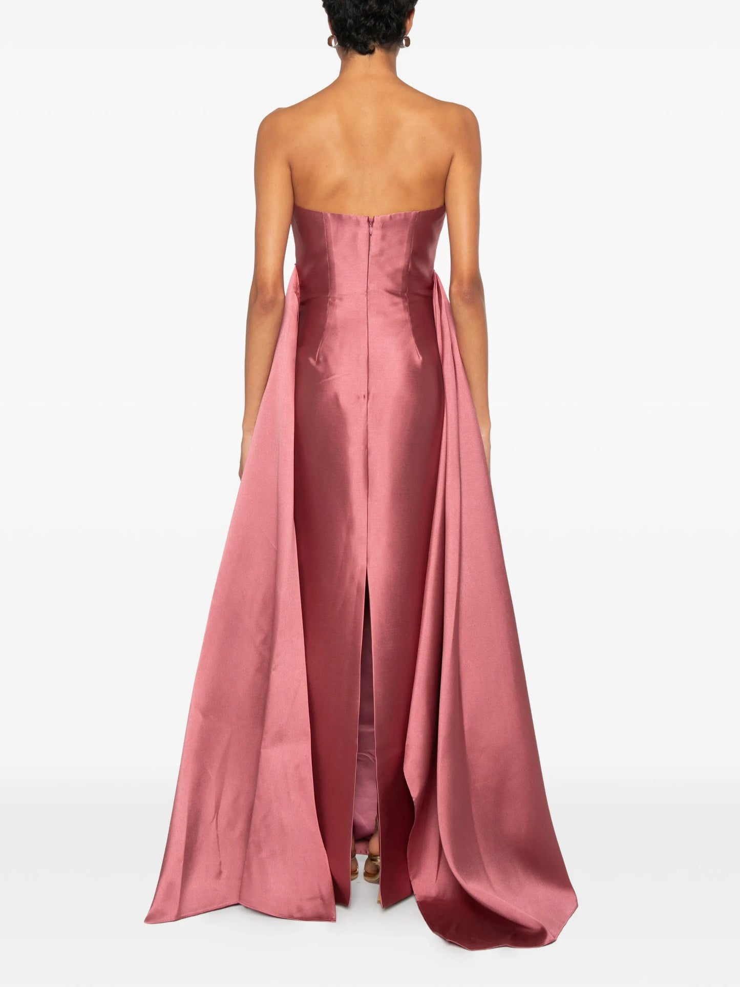 strapless draped-panel maxi dress