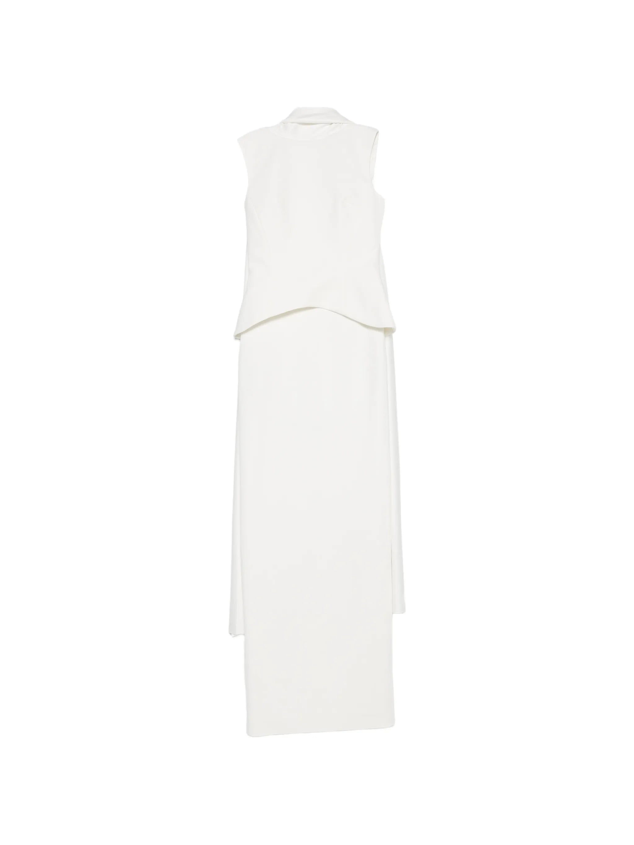 Annie peplum-waist draped-panel maxi dress