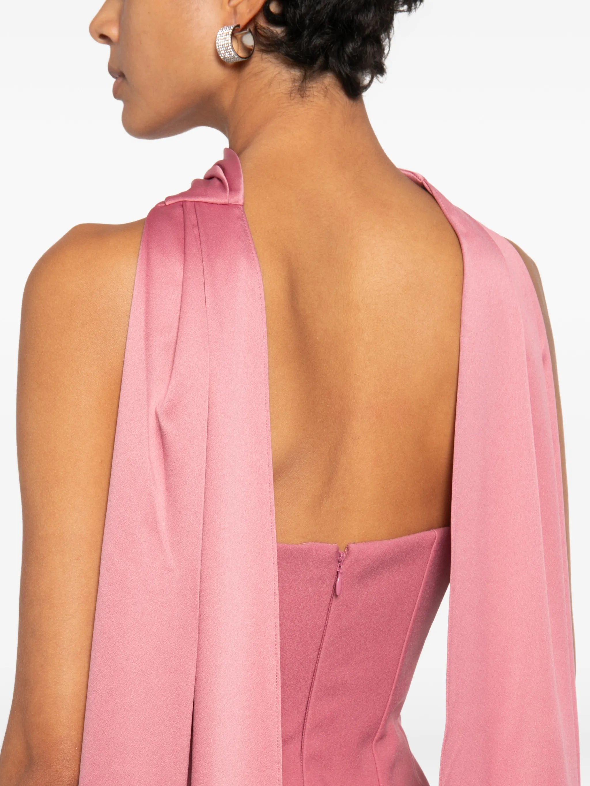 Mae scarf-detail strapless maxi dress