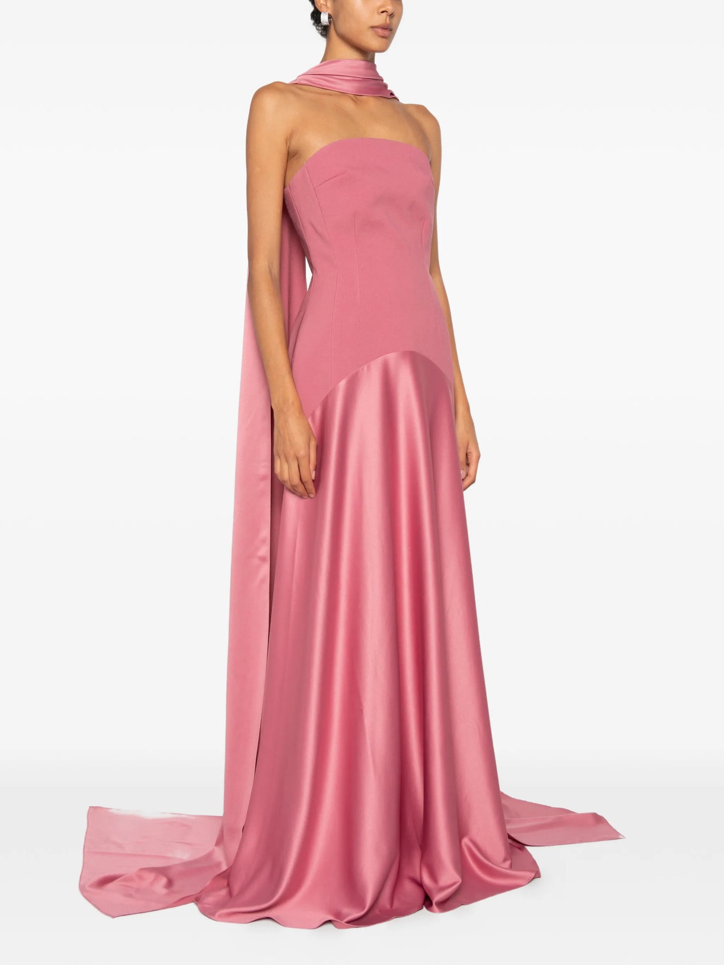 Mae scarf-detail strapless maxi dress