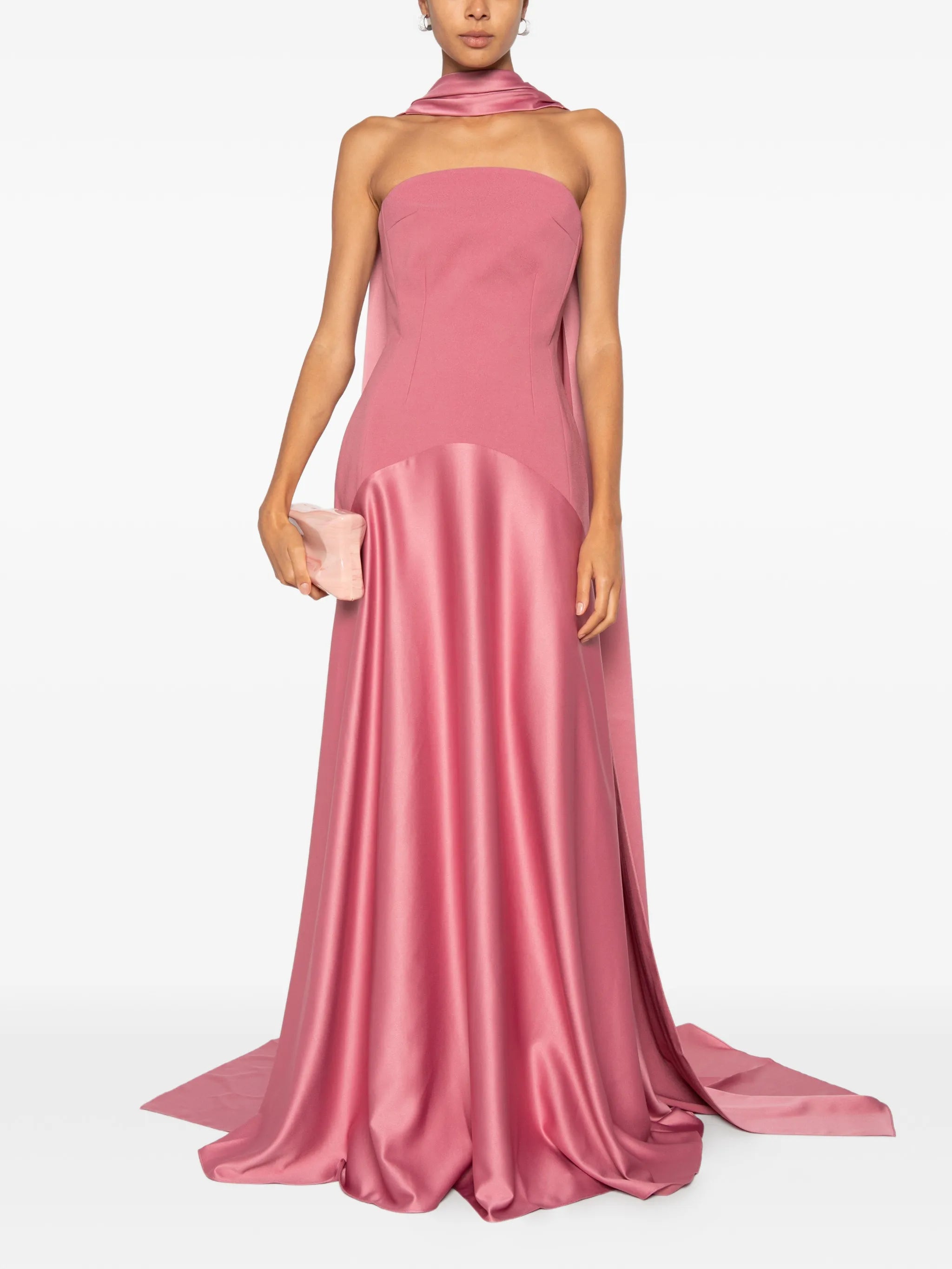 Mae scarf-detail strapless maxi dress