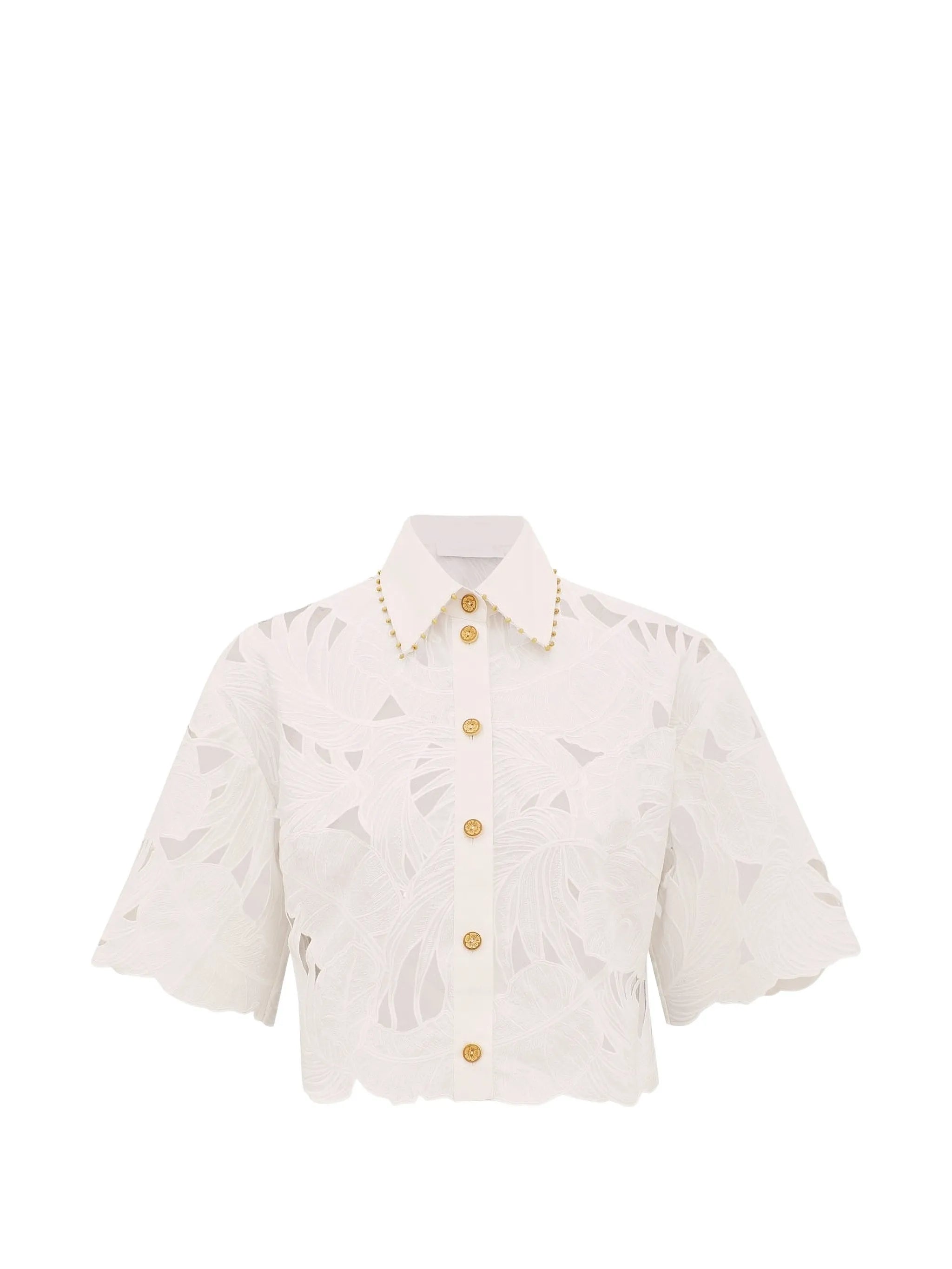 Mahon embroidered cropped shirt