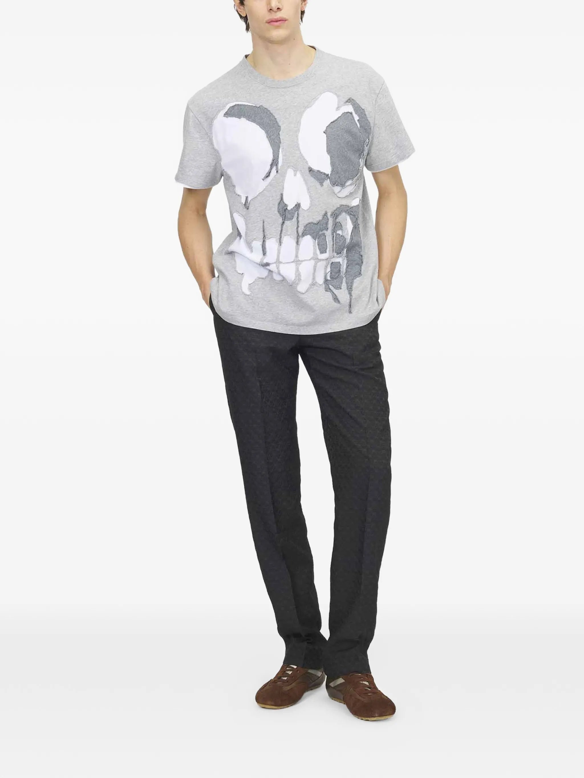 skull-applique T-shirt