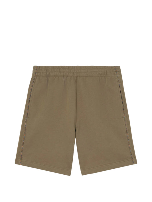 Check piping cotton shorts