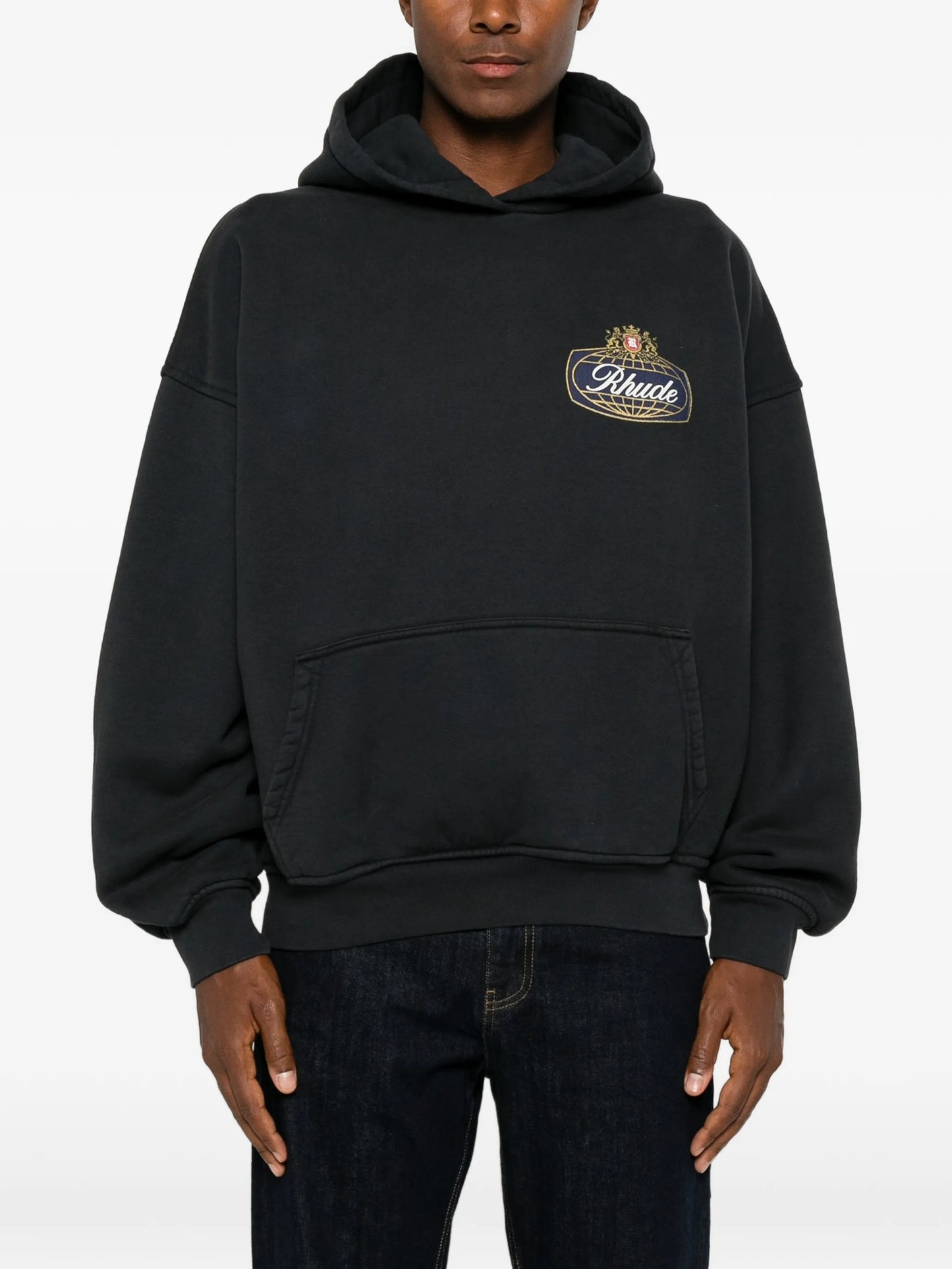 logo-print cotton hoodie
