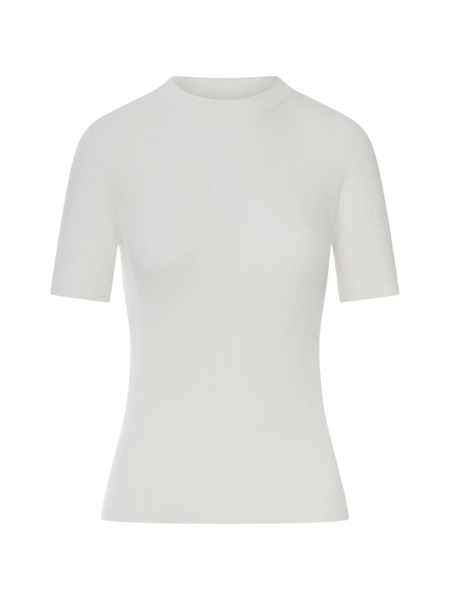 ribbed short-sleeve sweater