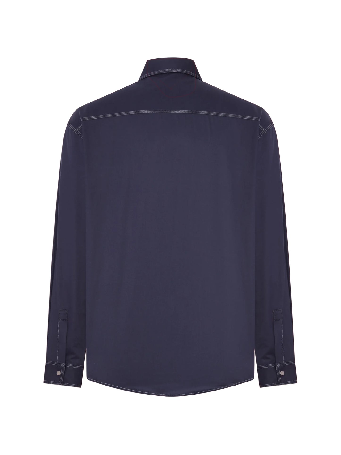 contrast-stitch logo-patch shirt
