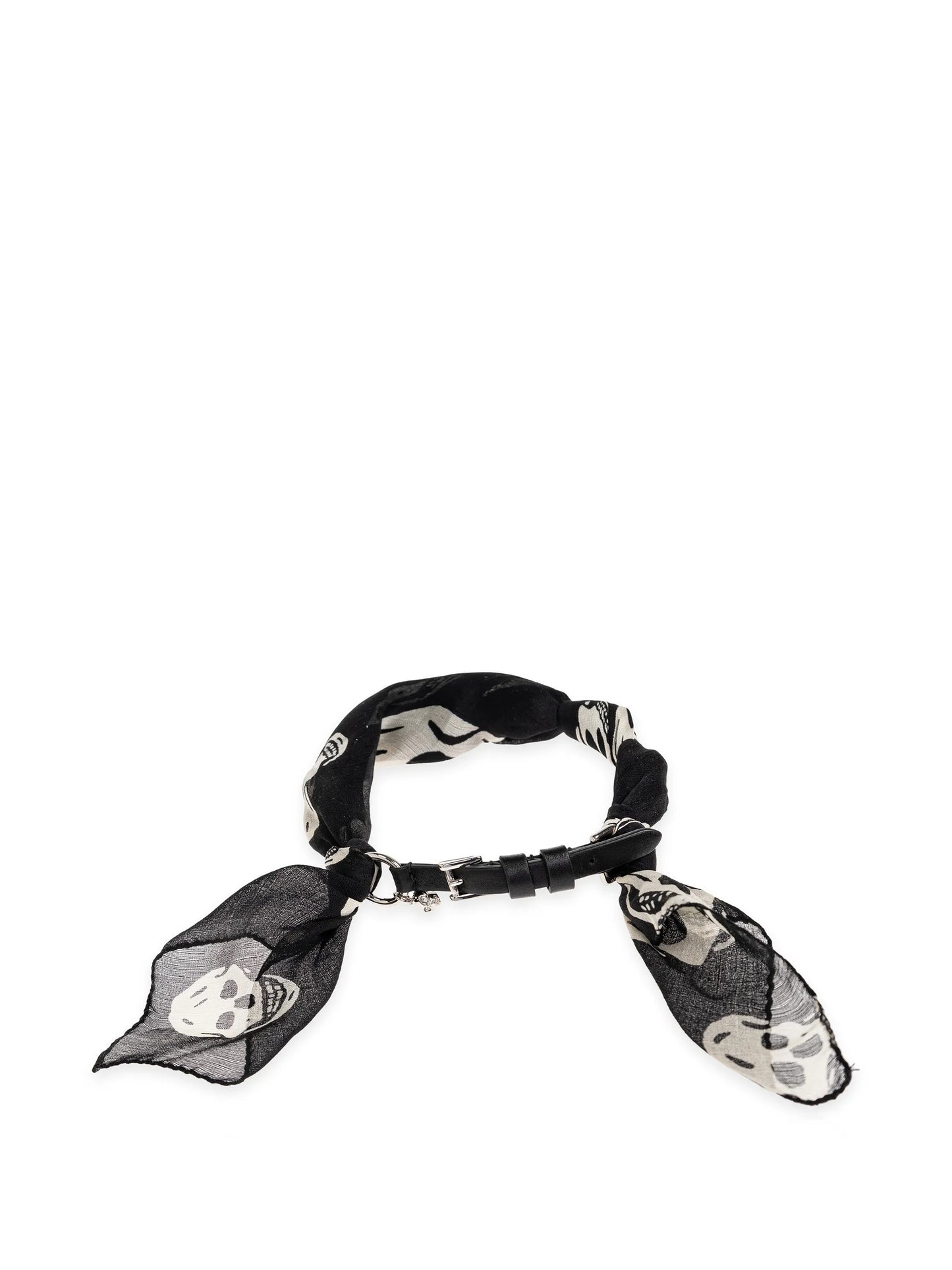 skull-print silk-wrapped bracelets