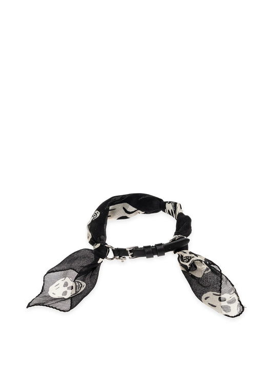 skull-print silk-wrapped bracelets