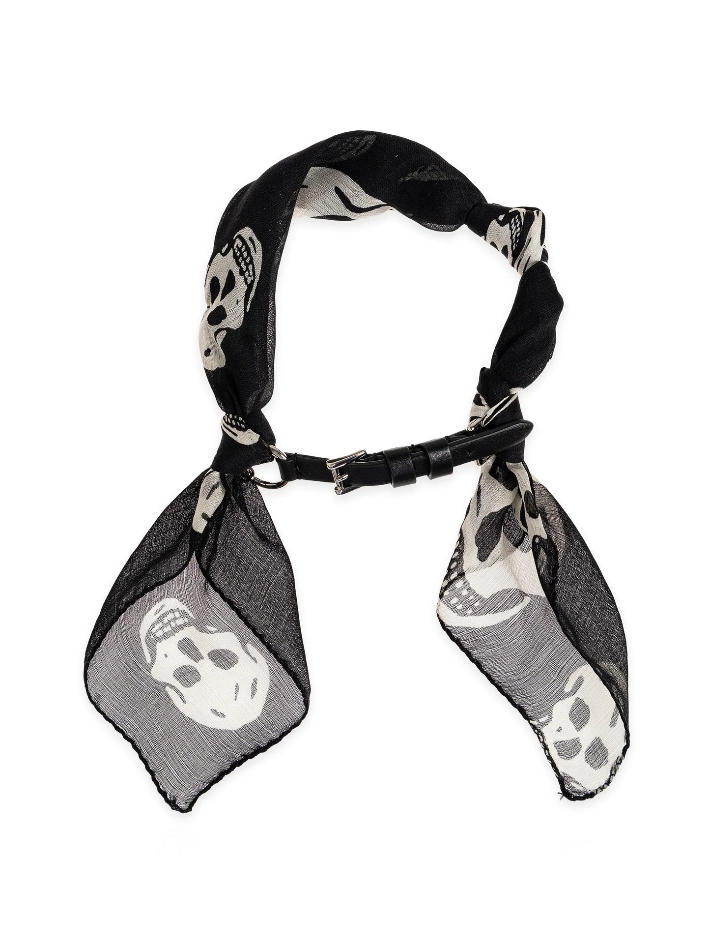 skull-print silk-wrapped bracelets