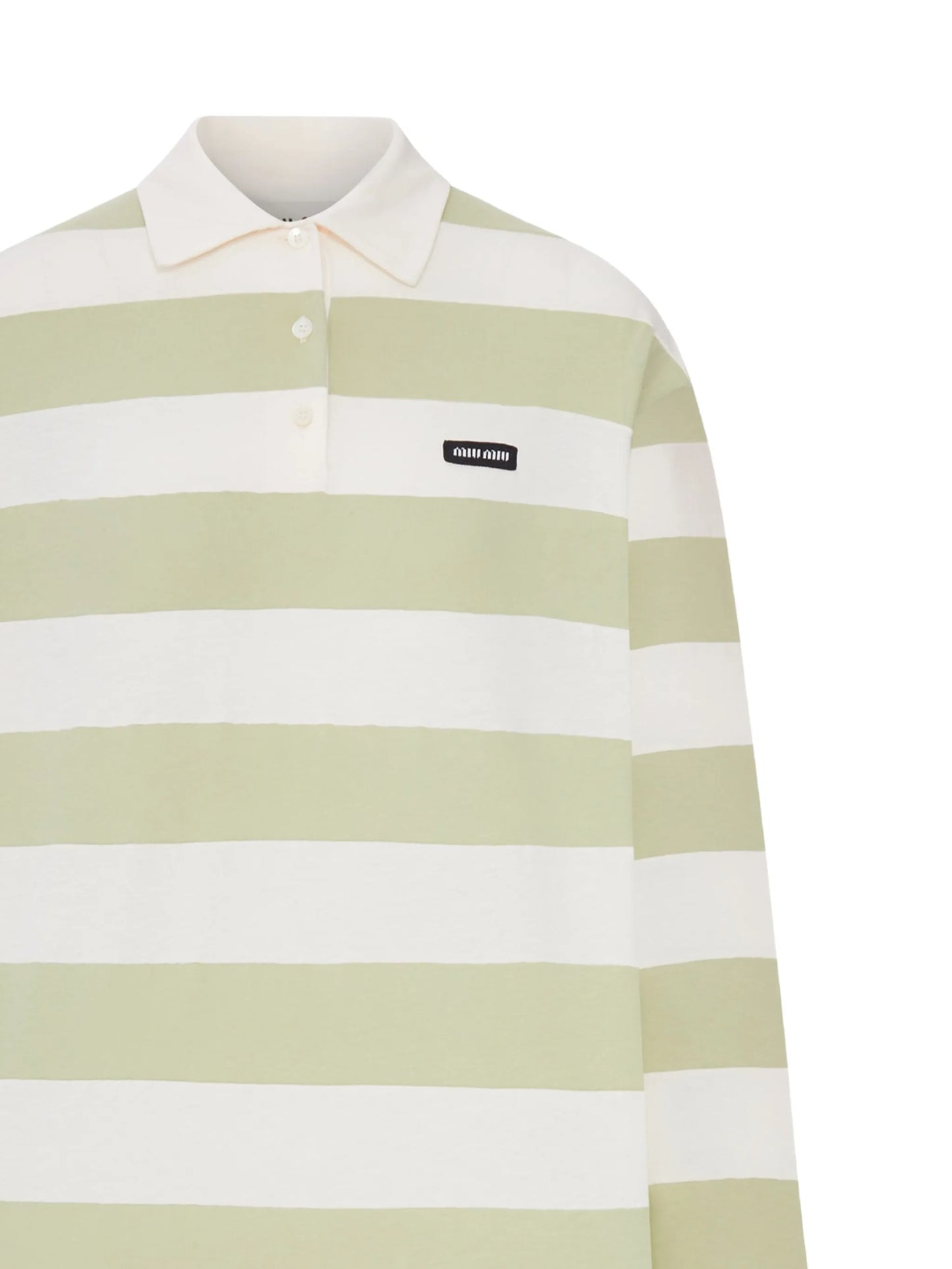 striped jersey long-sleeve polo top