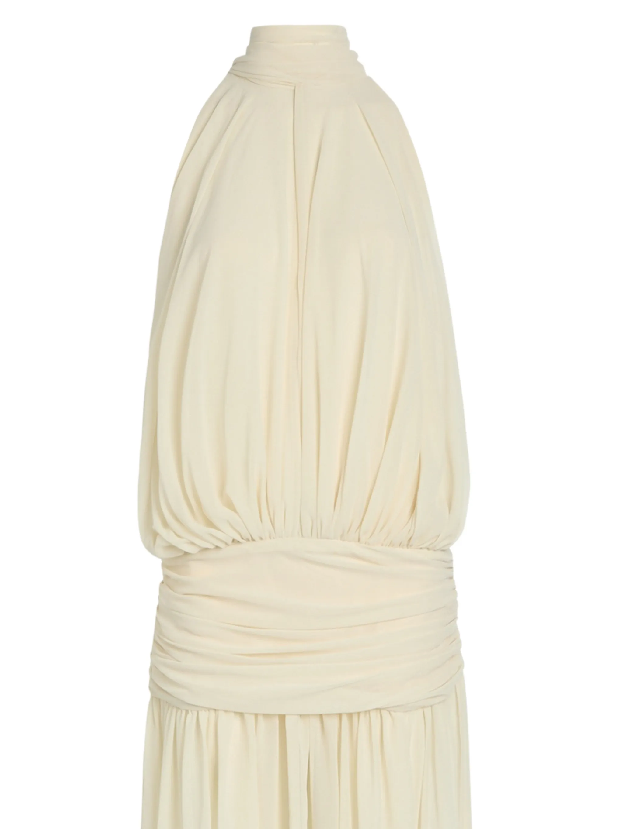 Cruz halterneck ruched maxi dress