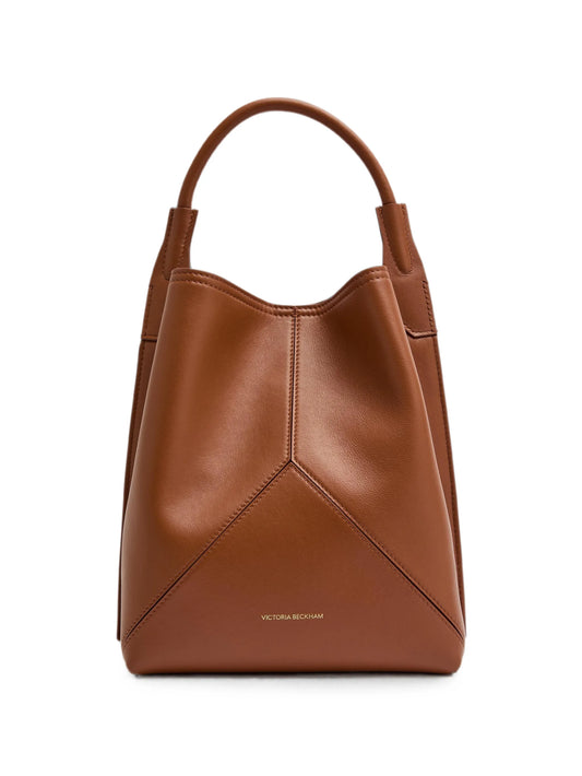 leather panelled bucket bag