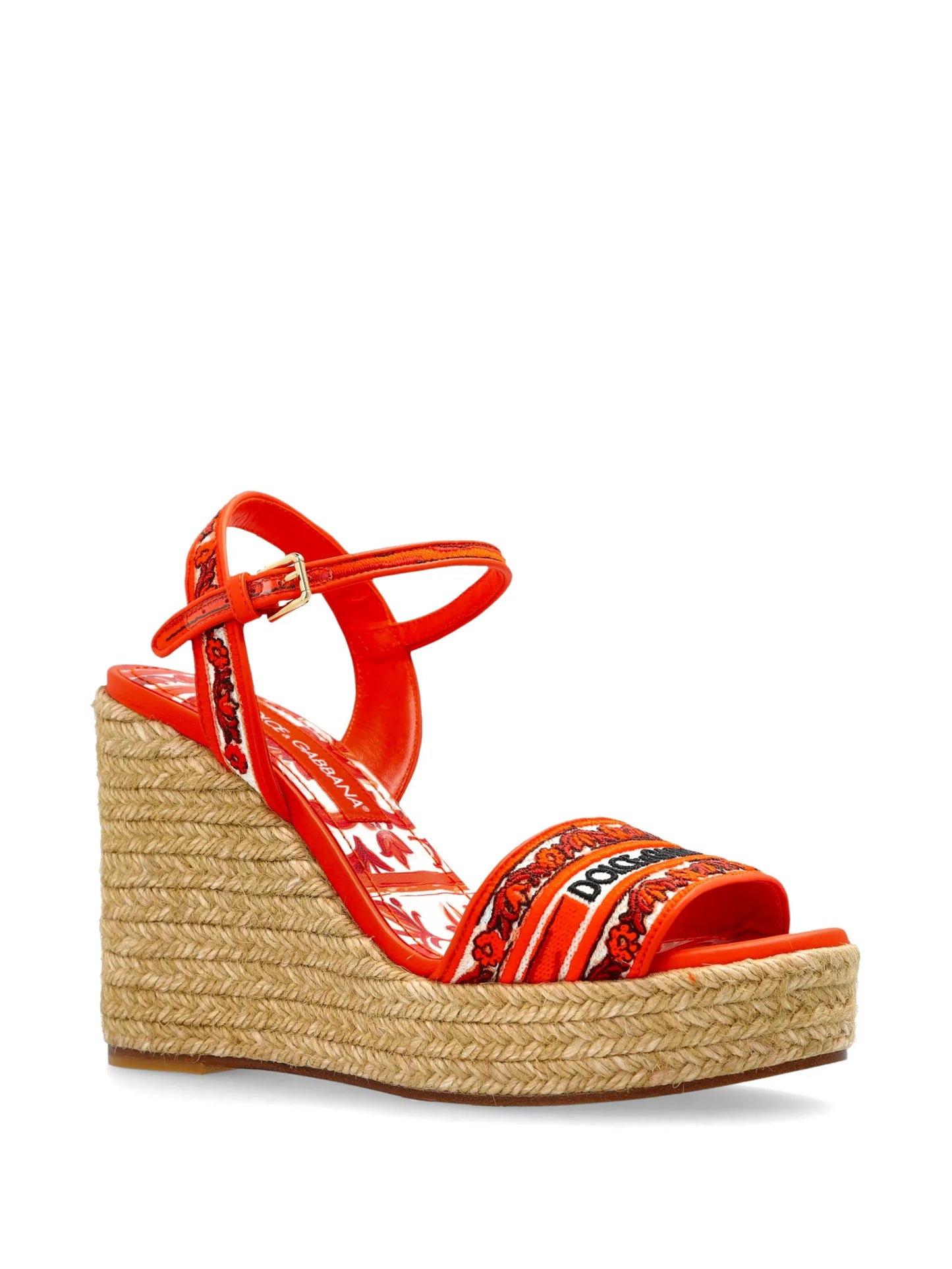 logo-embroidered wedge sandals