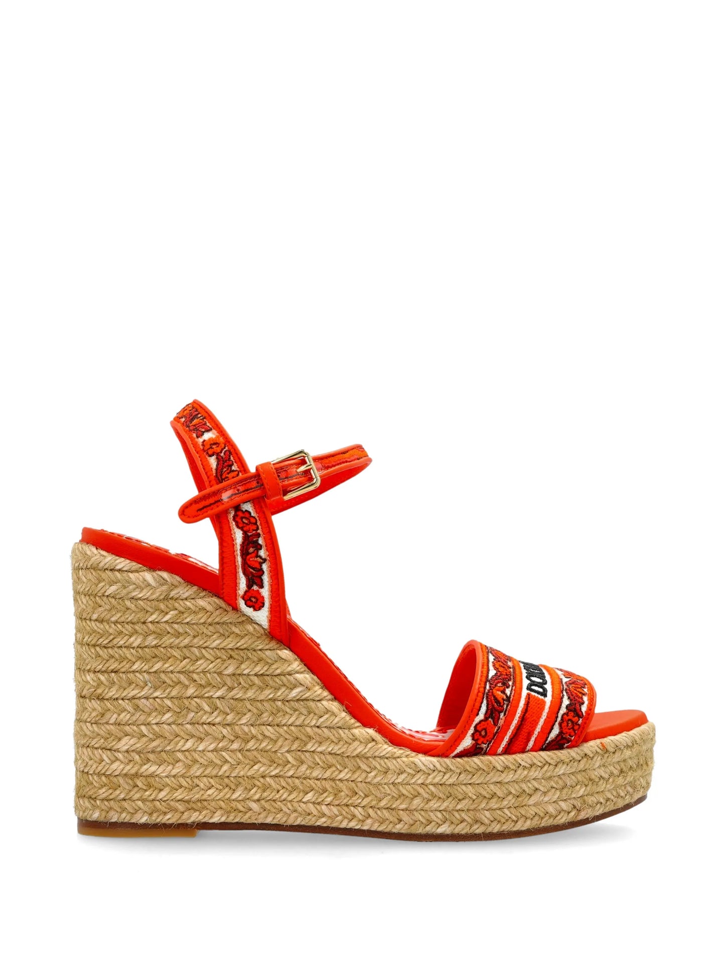logo-embroidered wedge sandals