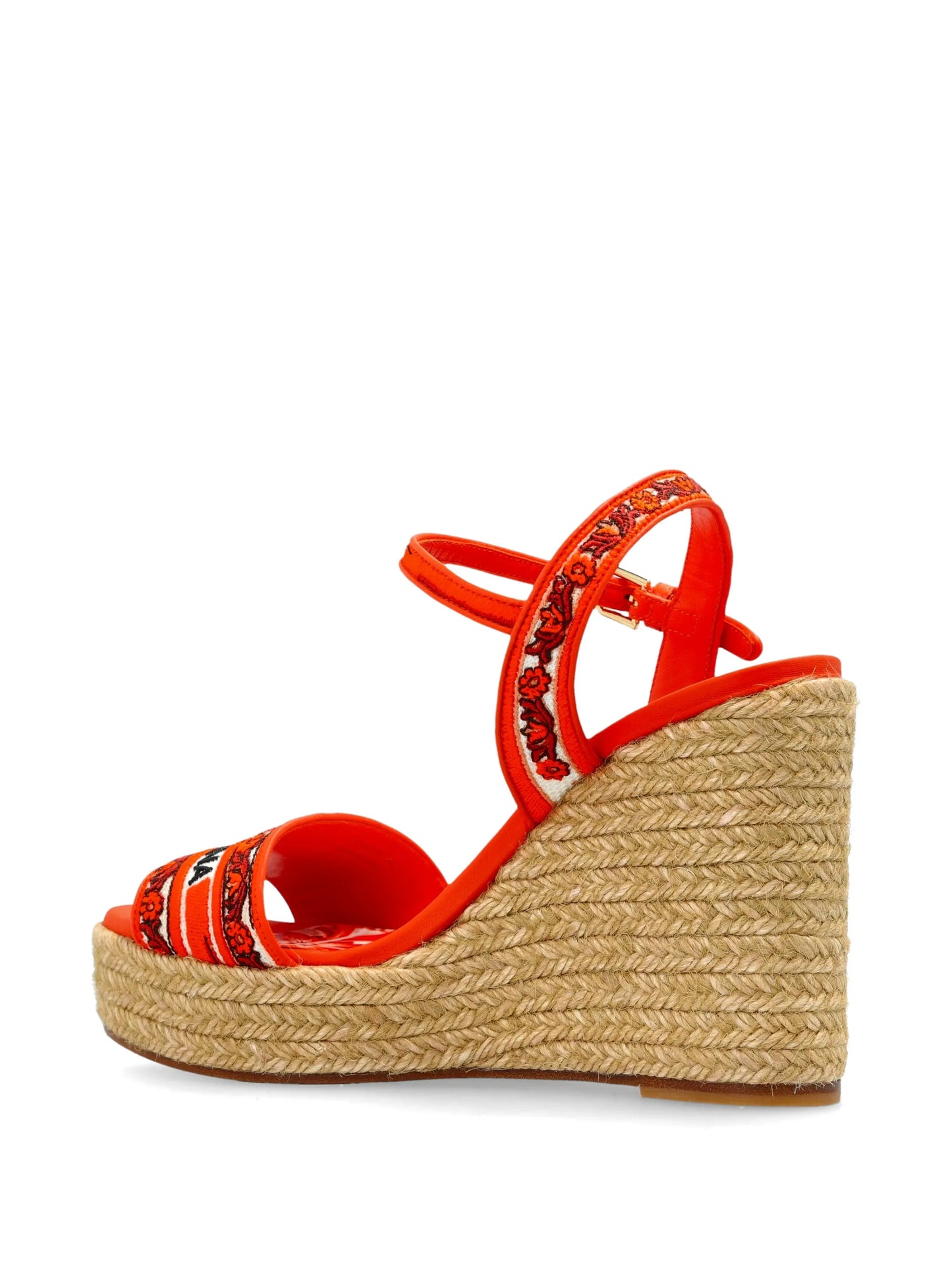 logo-embroidered wedge sandals