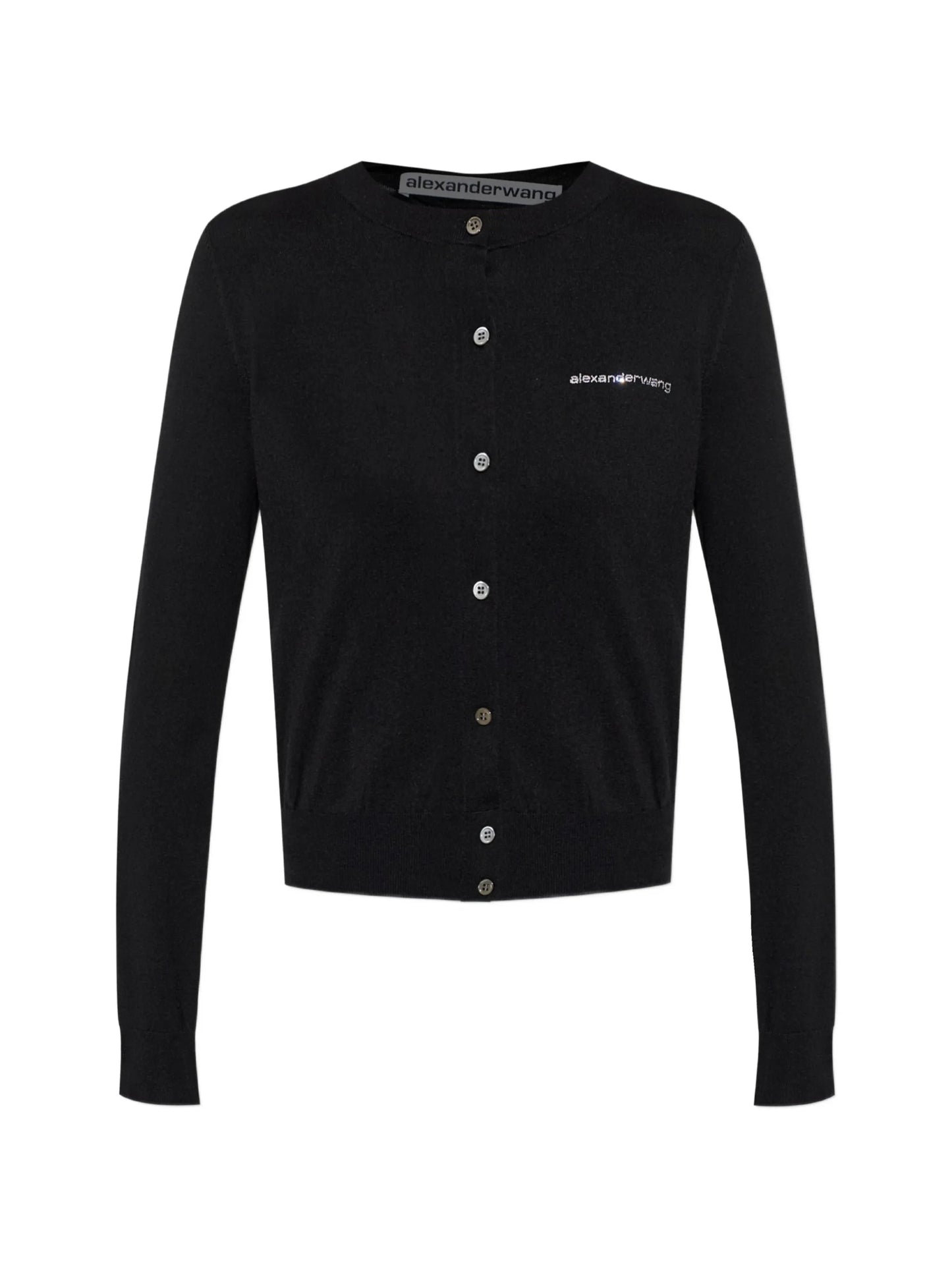 crystal-embellished-logo cardigan